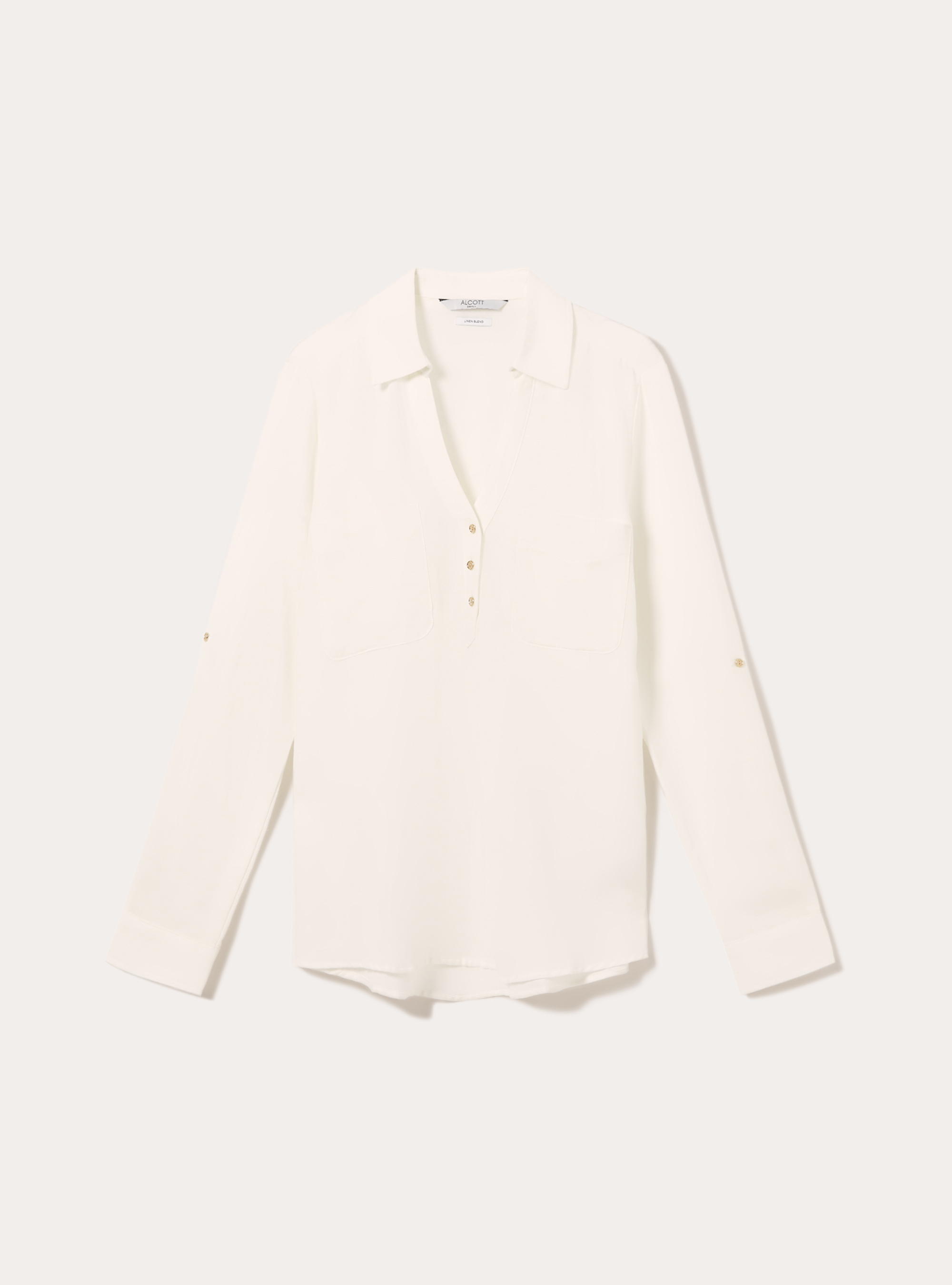 Bluse aus einer Leinenmischung, WH2 WHITE