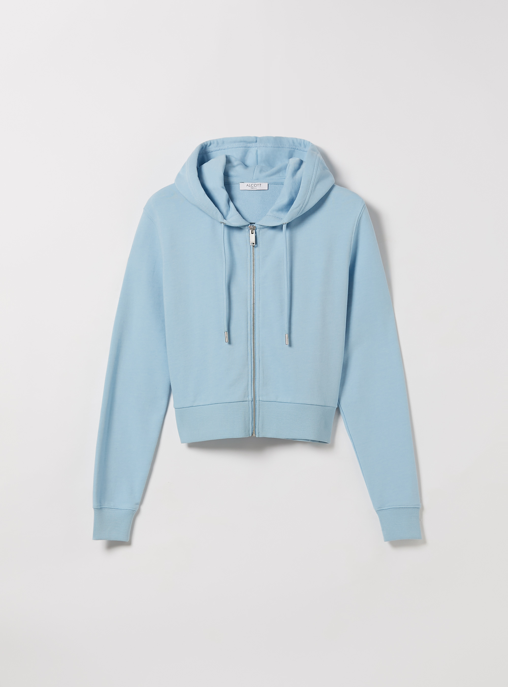 Sweatshirt in Boxy-Passform mit Reißverschluss und Kapuze, AZ3 AZURE LIGHT