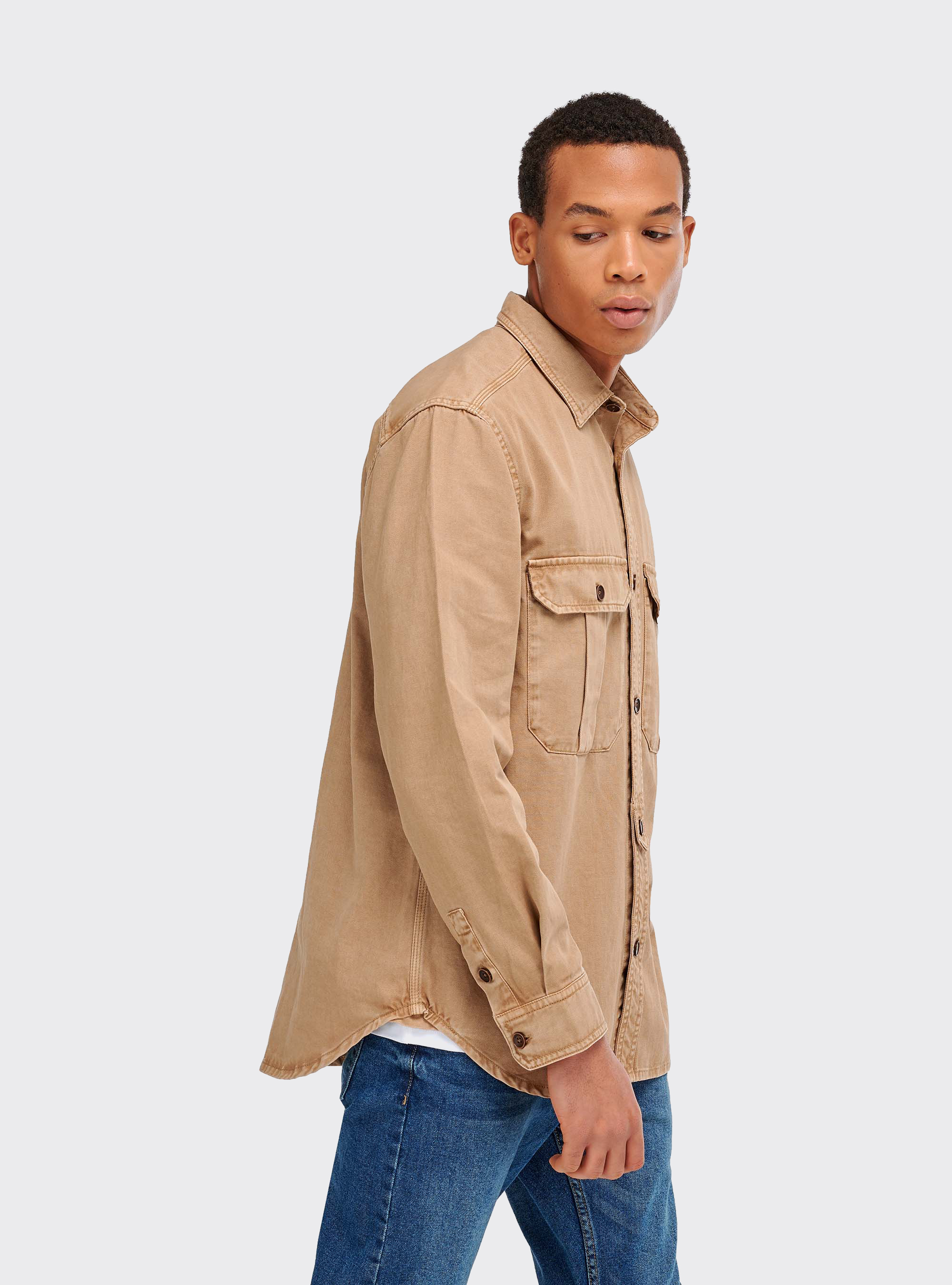 Chemise cargo en 100% coton, C536 TOBACCO