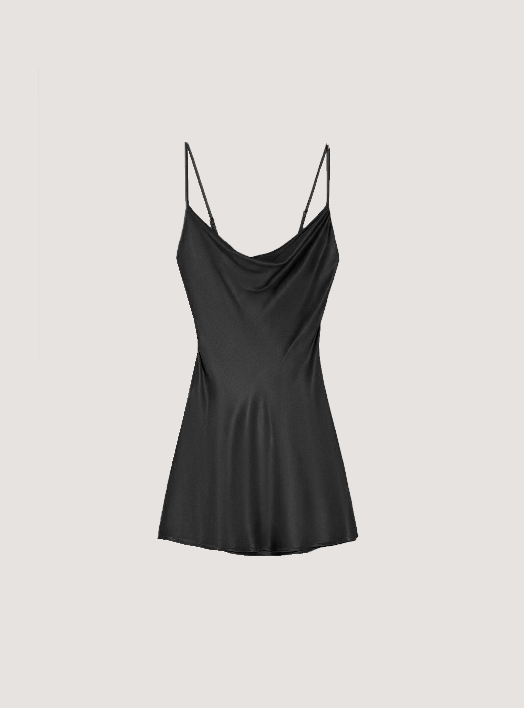 Vestido lencero de raso, BK1 BLACK