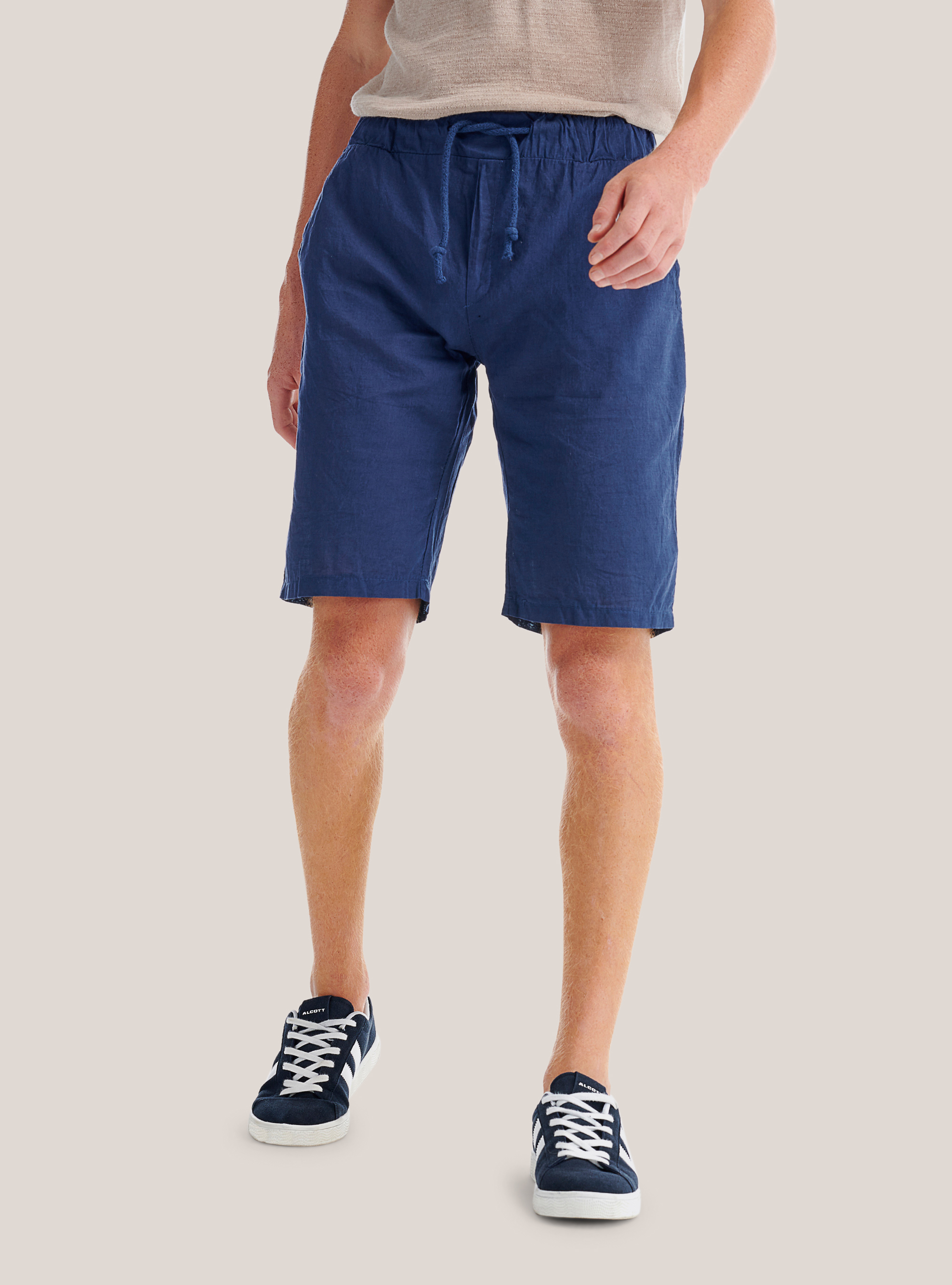 One color Bermuda, BLUE NAVY