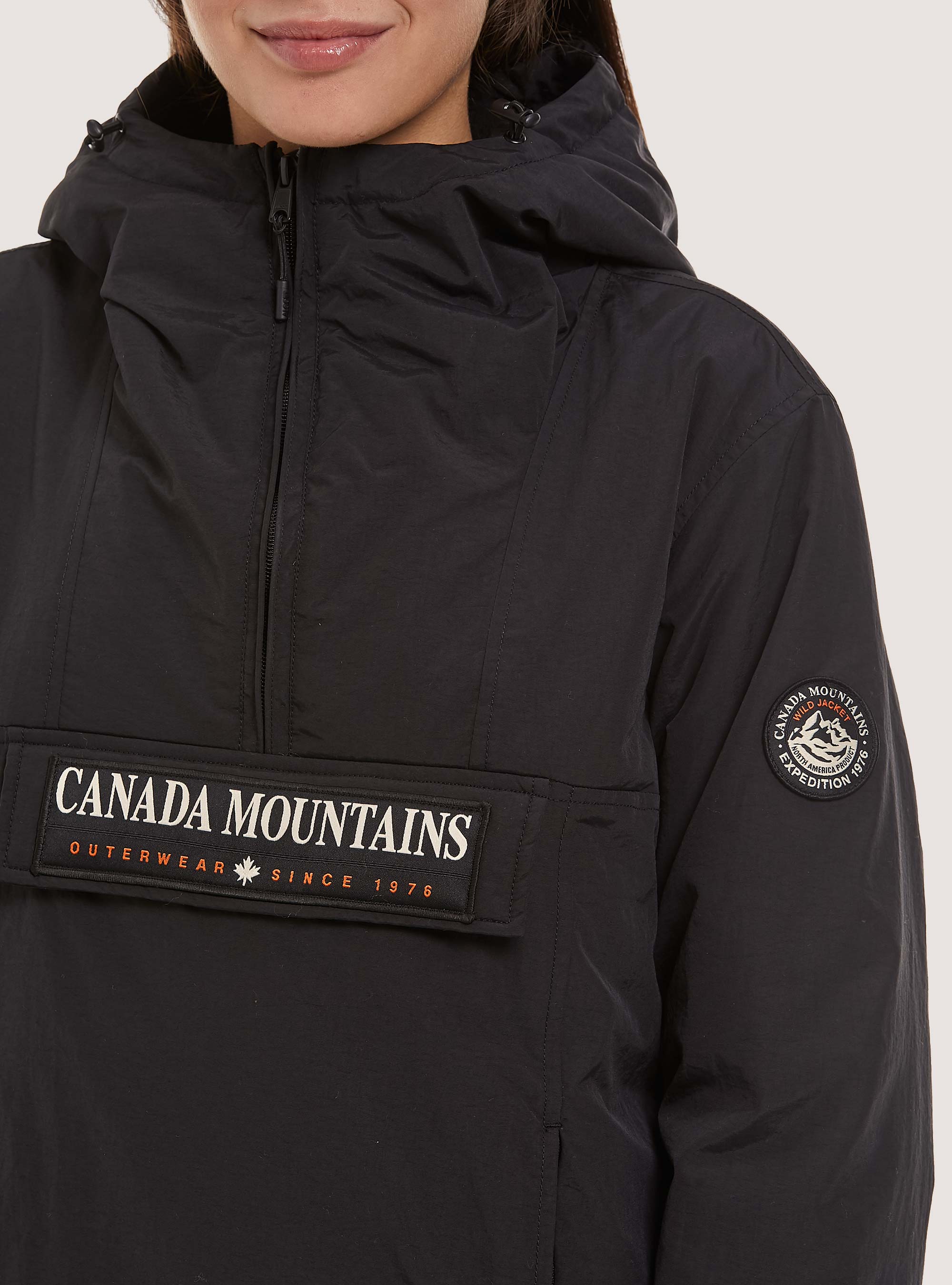 Anorak jacket with recycled padding, BK1 BLACK