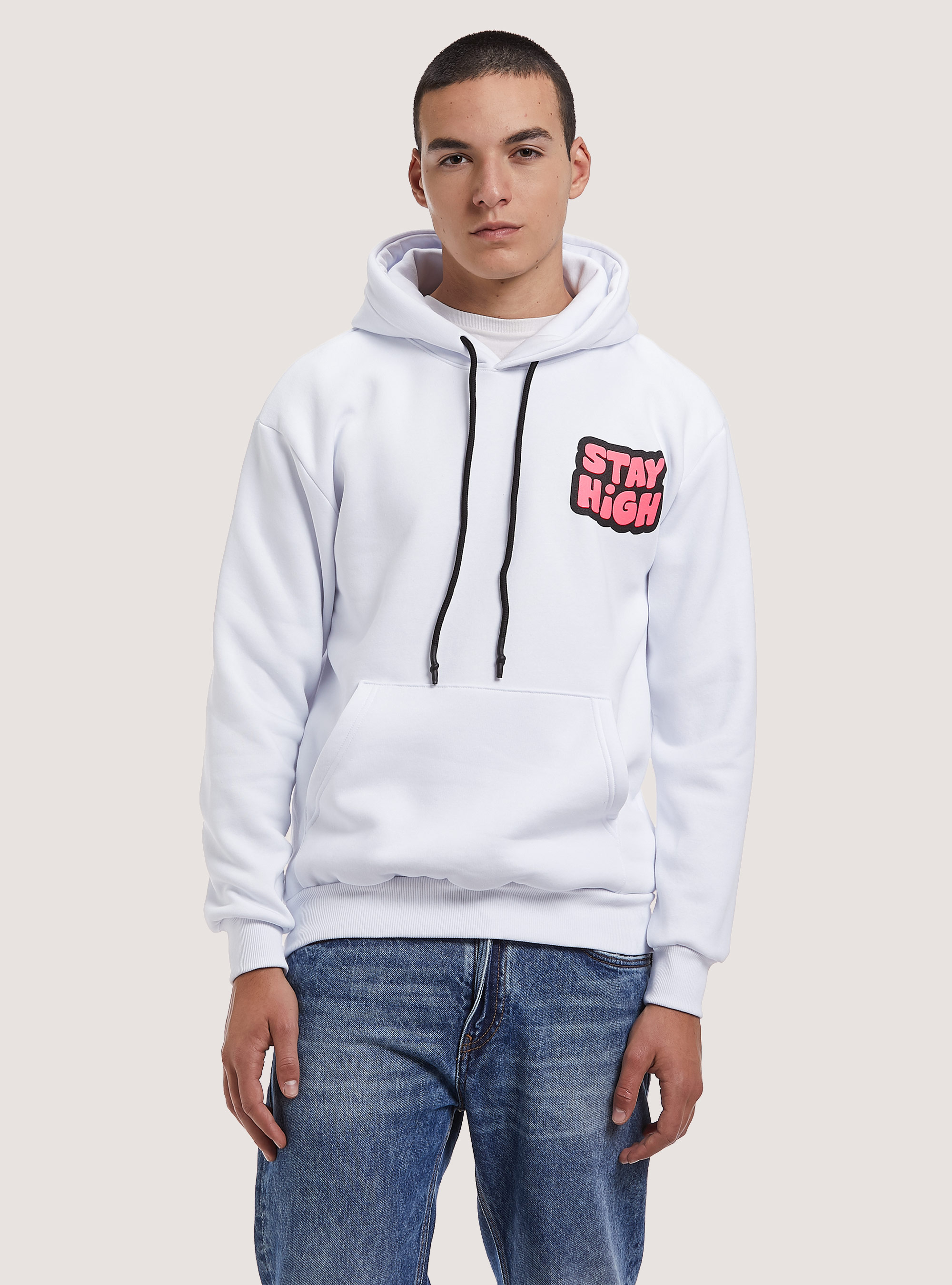 Felpa con stampa stay high, WH2 WHITE