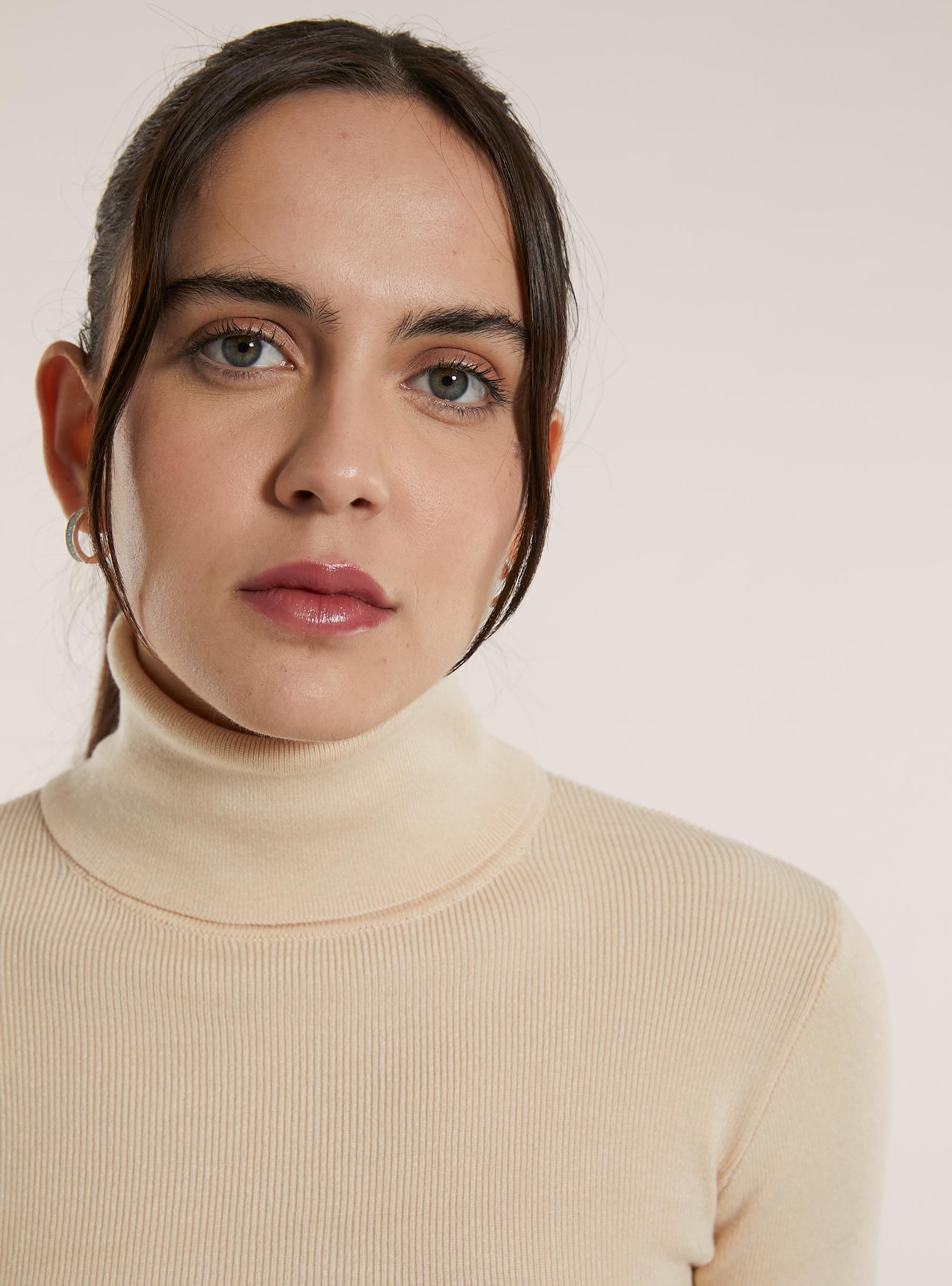 Cropped high-neck pullover, CR2 CREAM MEDIUM