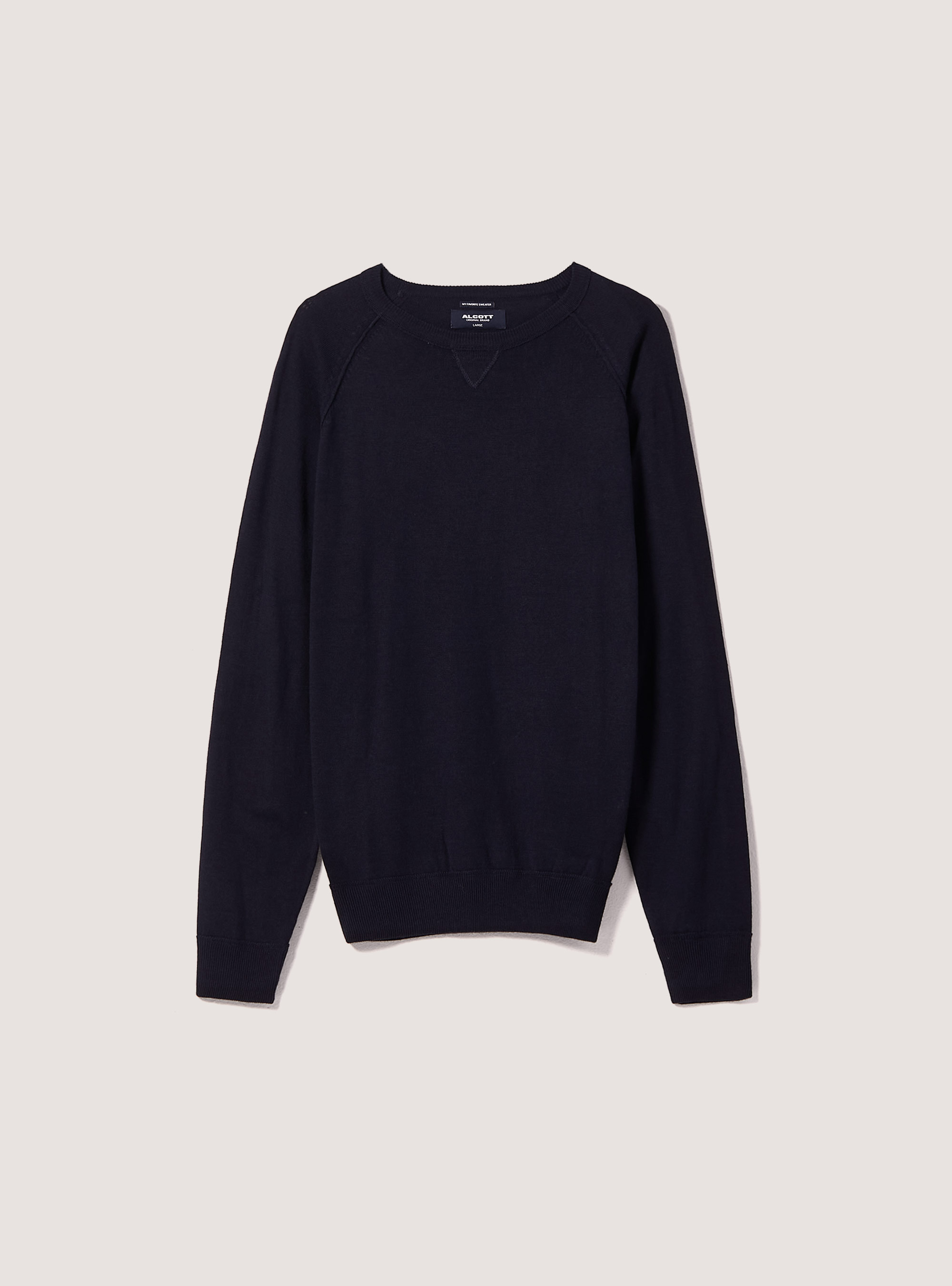 Pull &agrave; col ras du cou uni, NA1 NAVY DARK
