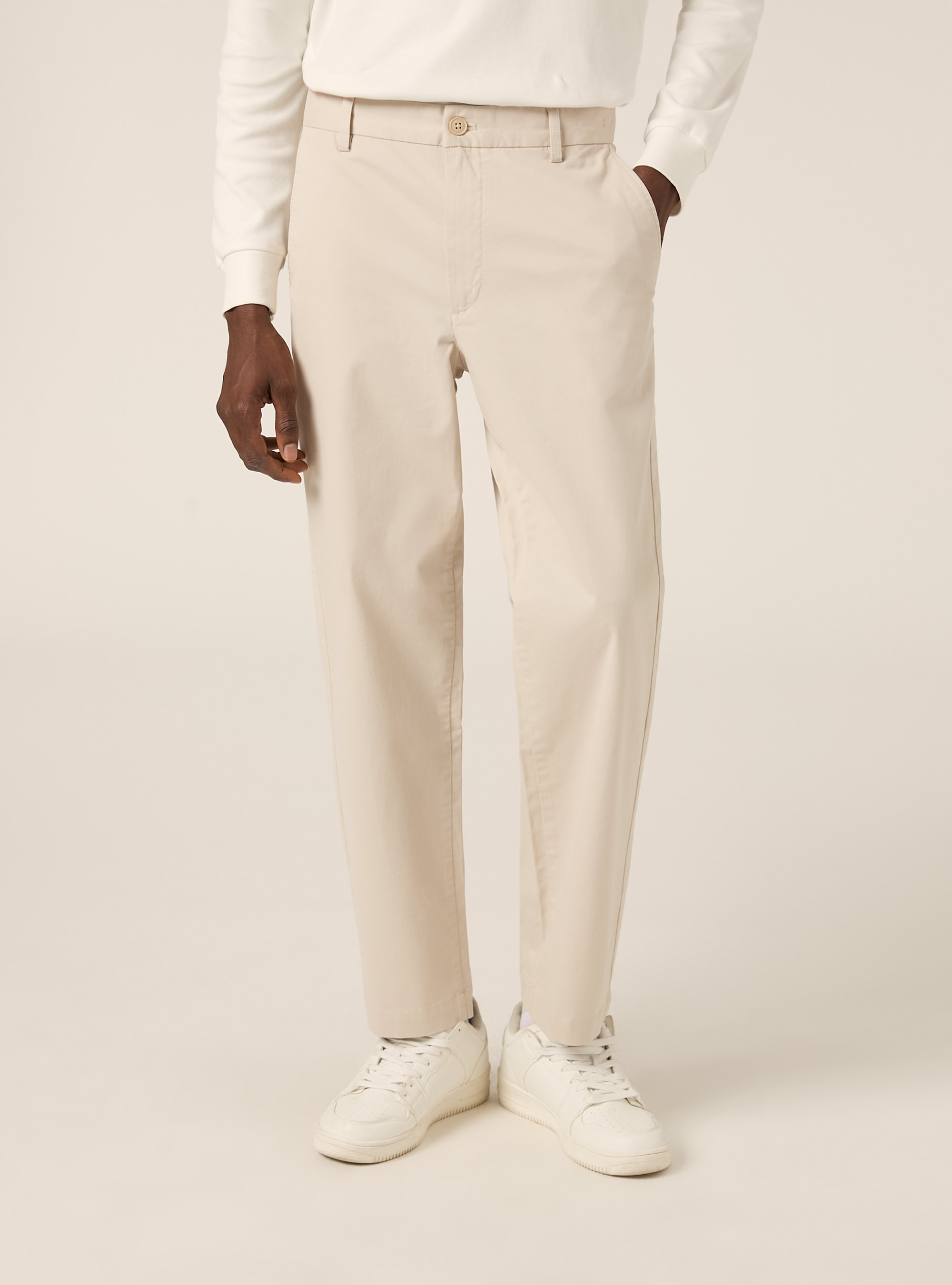 Slim Fit Chino-Hose aus Stretch-Twill, BG3 BEIGE LIGHT