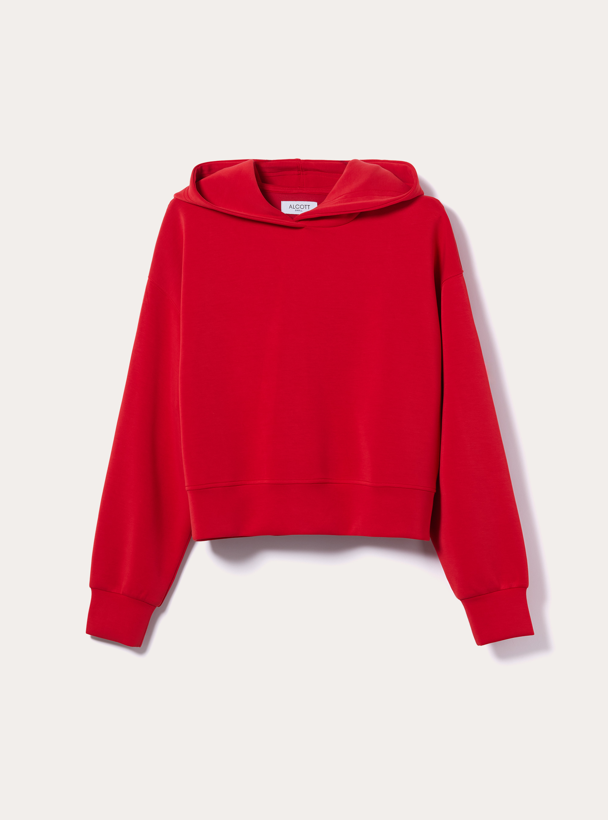 Cropped sweatshirt in soft scuba, RD2 RED MEDIUM