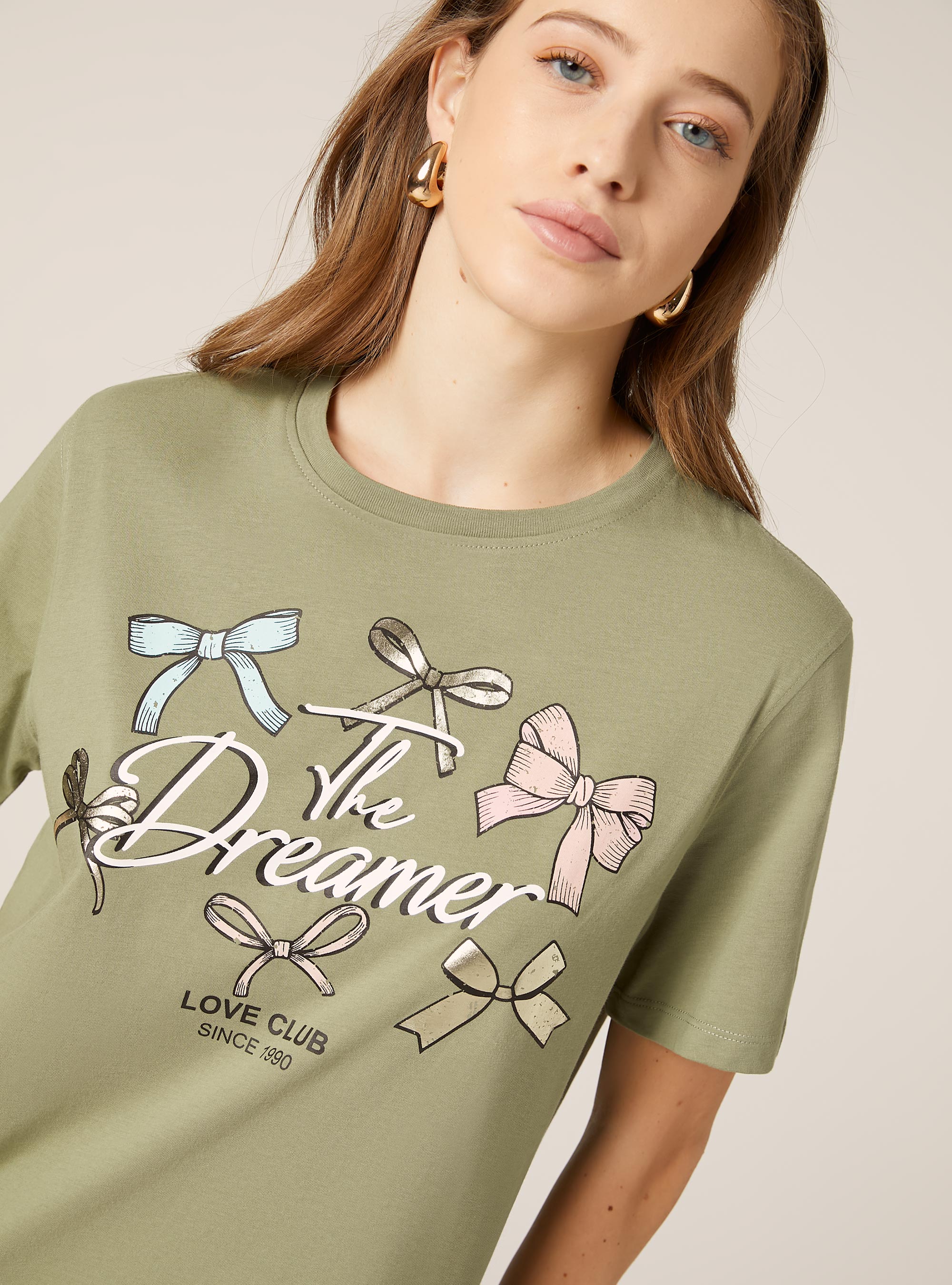 T-shirt with metallic print, KY2 KAKY MEDIUM