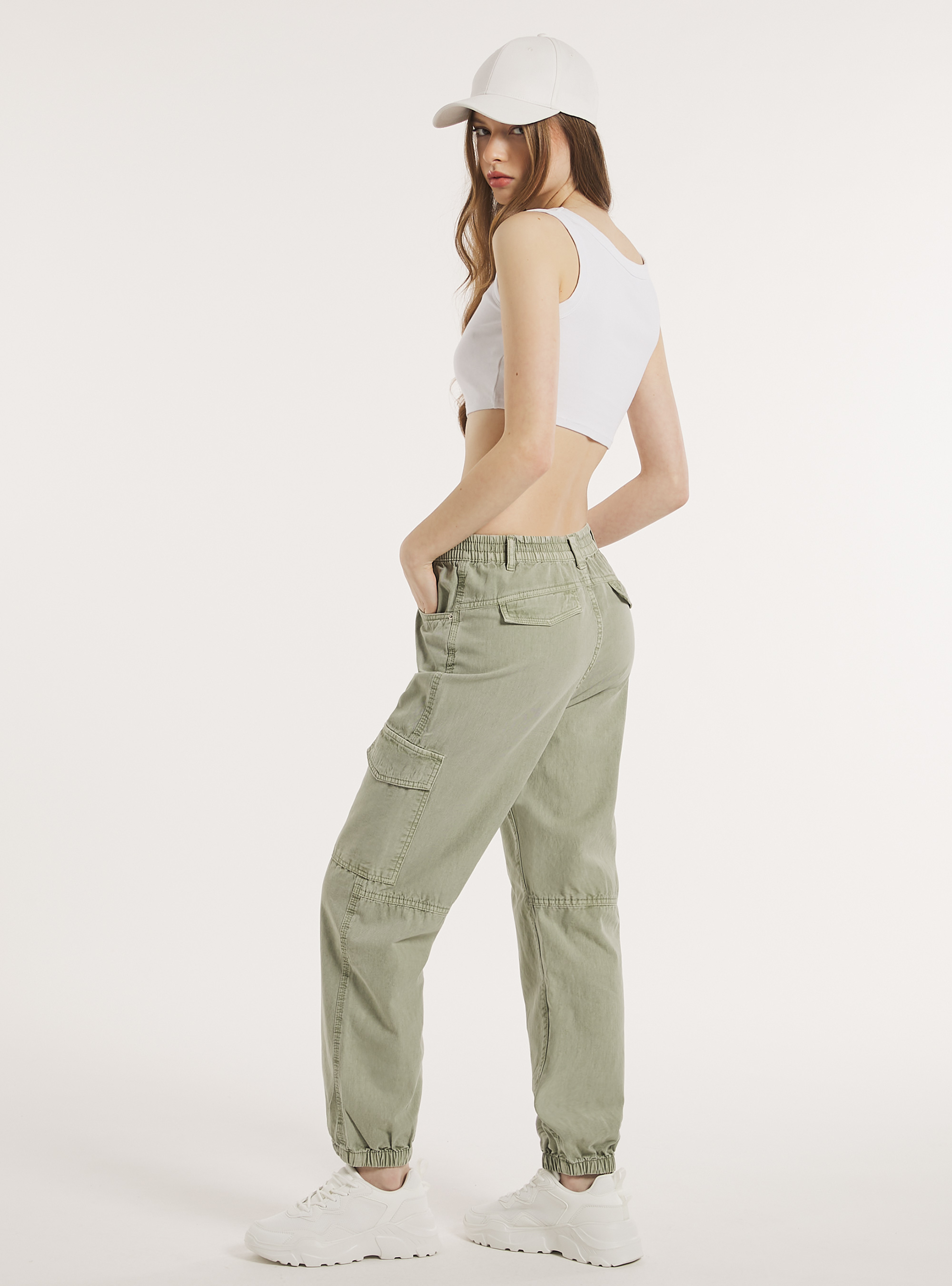 Cargo jogger trousers, KY2 KAKY MEDIUM