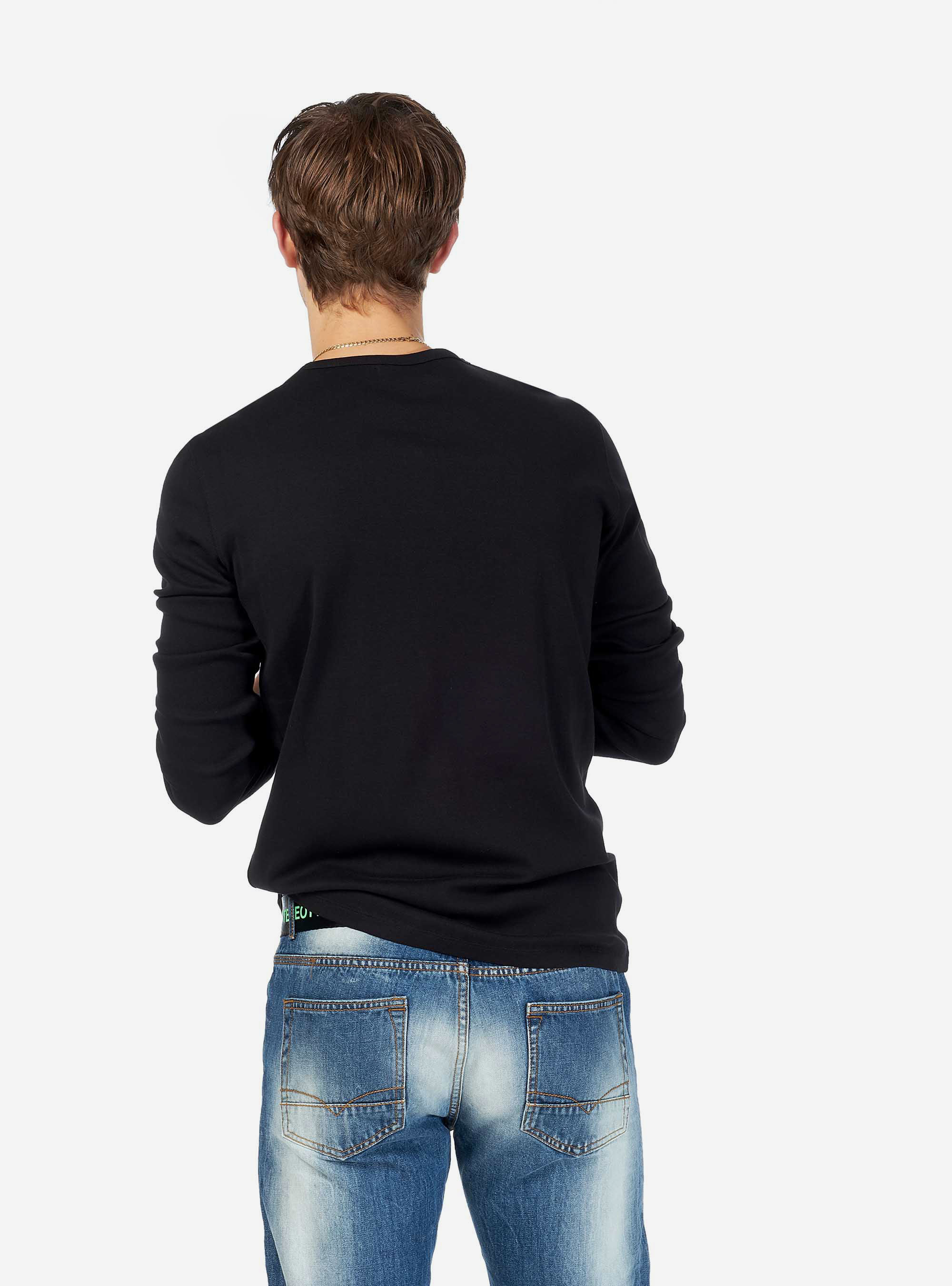 Maglietta basic 100% cotone comfort fit, NERO