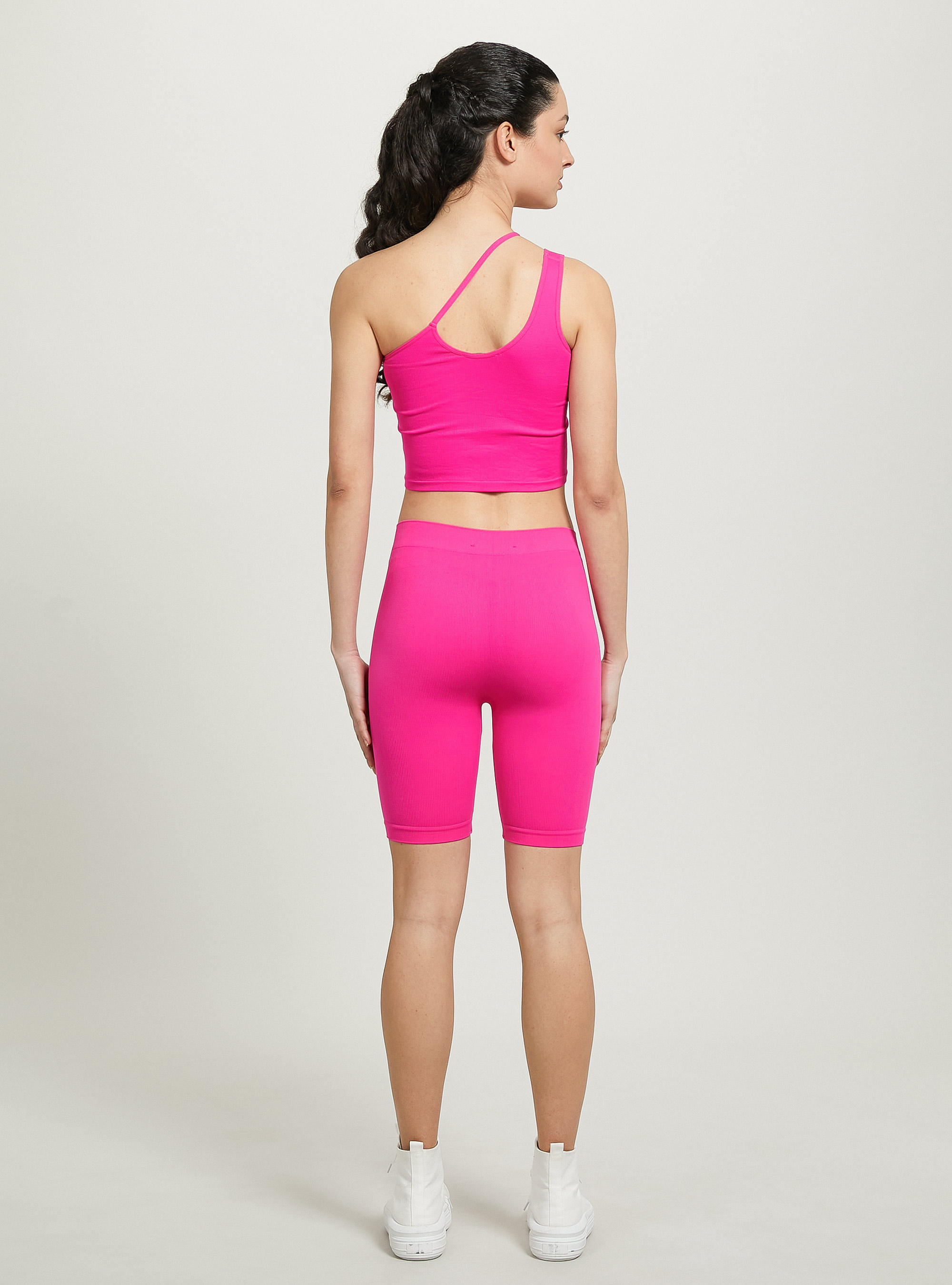 Asymmetrical cropped top, FX2 FUXIA MEDIUM