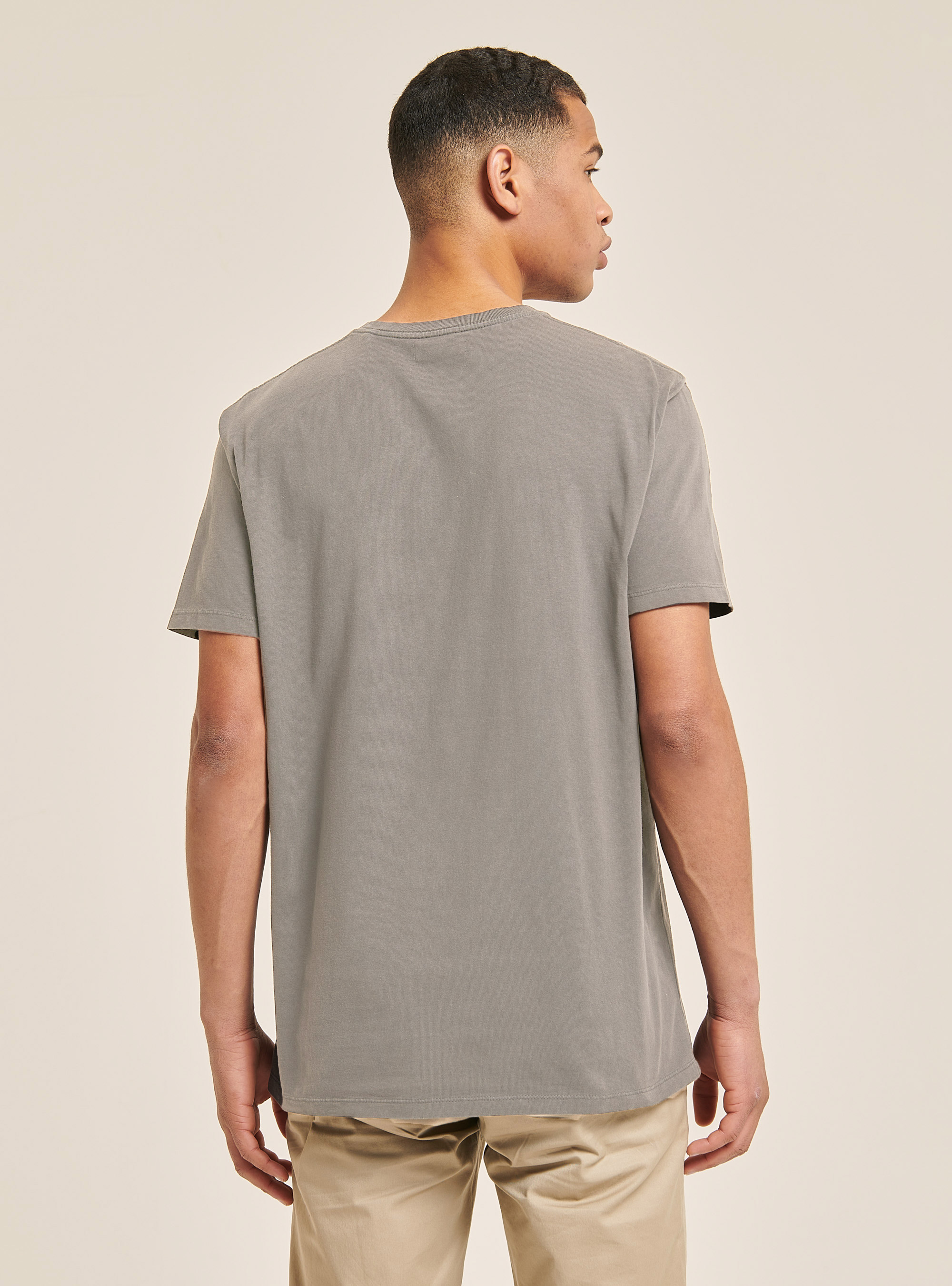 Basic-T-Shirt aus Baumwolle mit Tasche, C1119 GREY