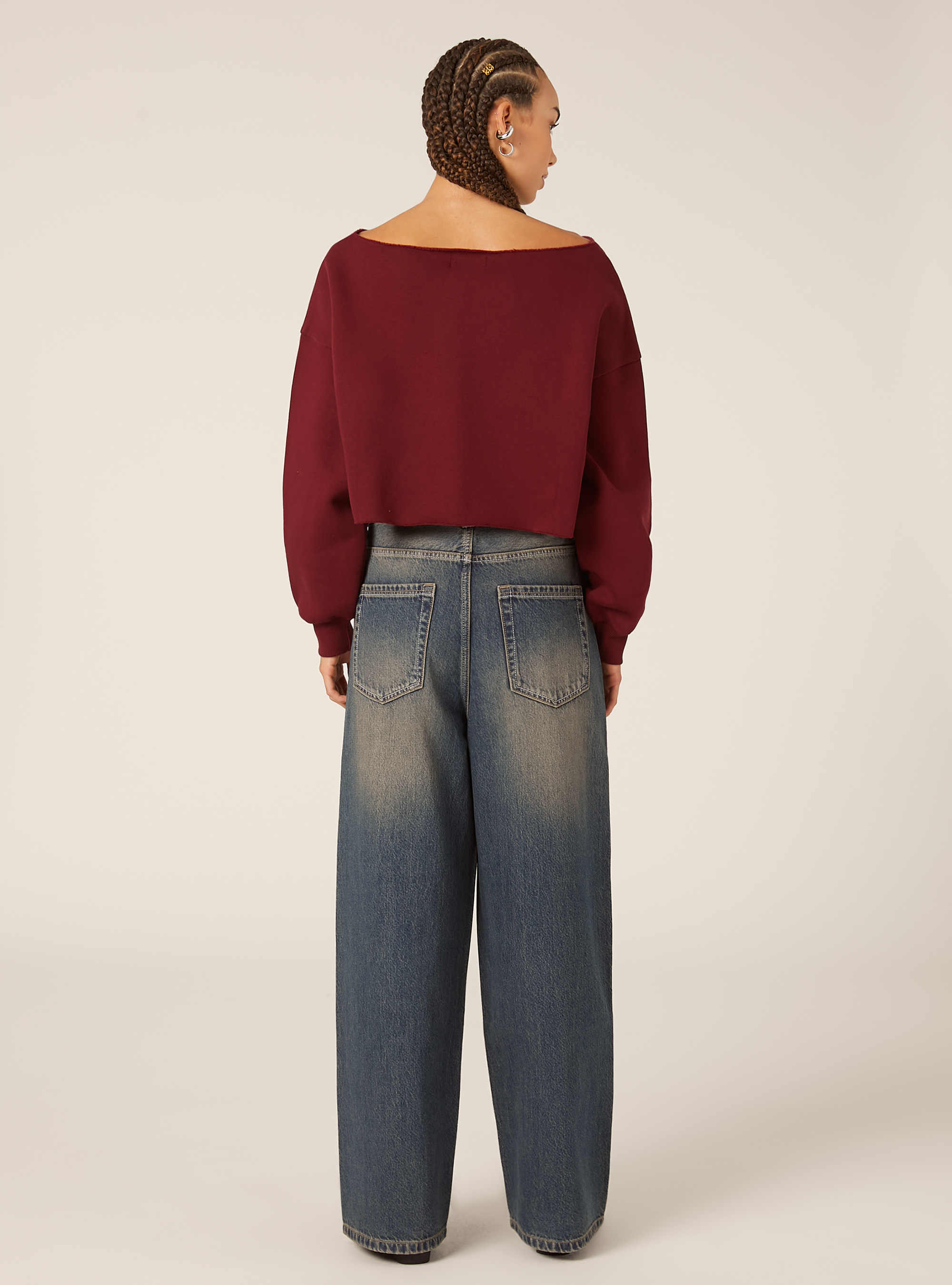 Felpa con scollo a barca Harvard / Alcott, BO1 BORDEAUX DARK