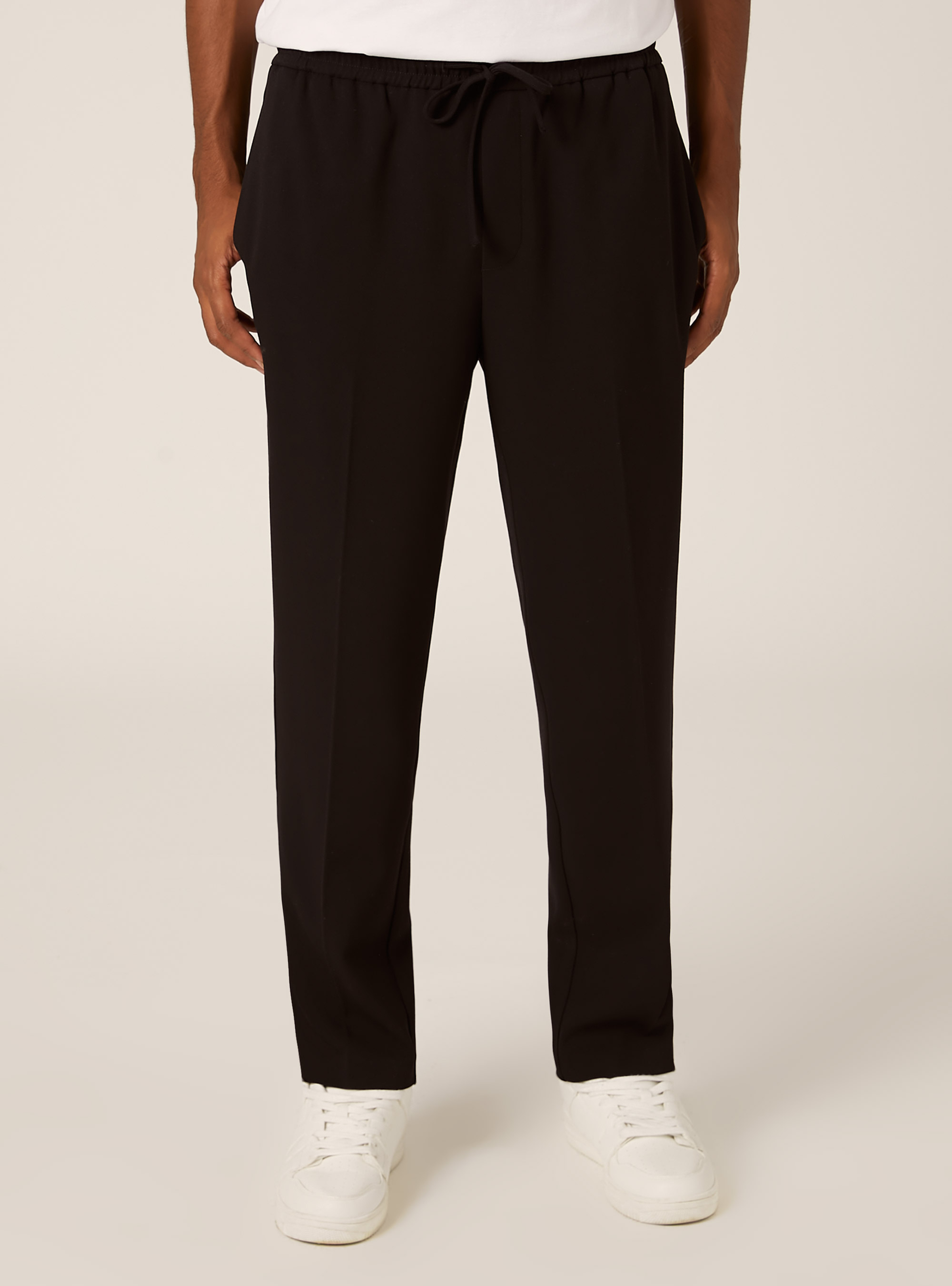 Pantalon jogger en twill, BK1 BLACK