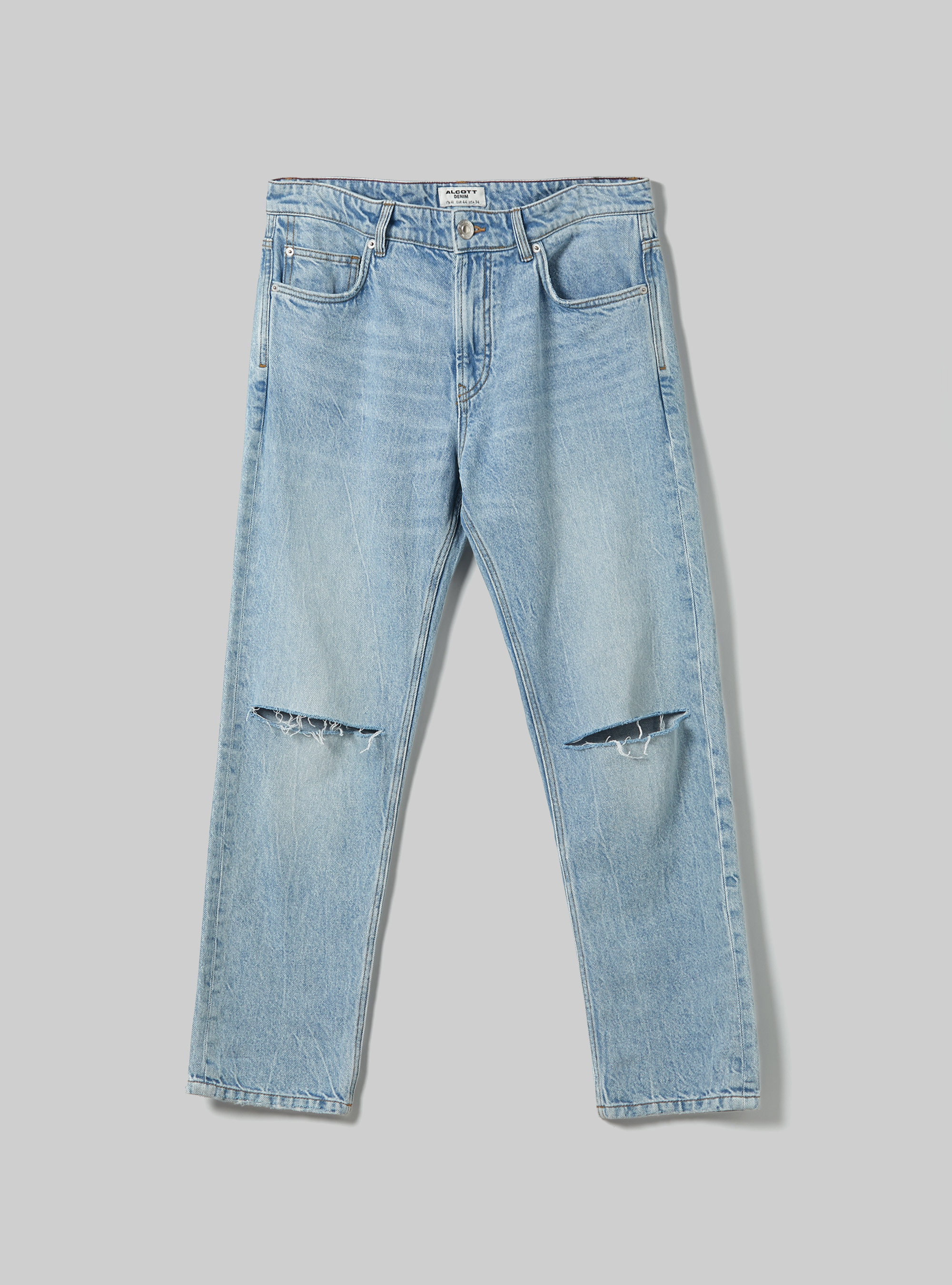 Straight Fit Cotton Jeans, D006 AZURE