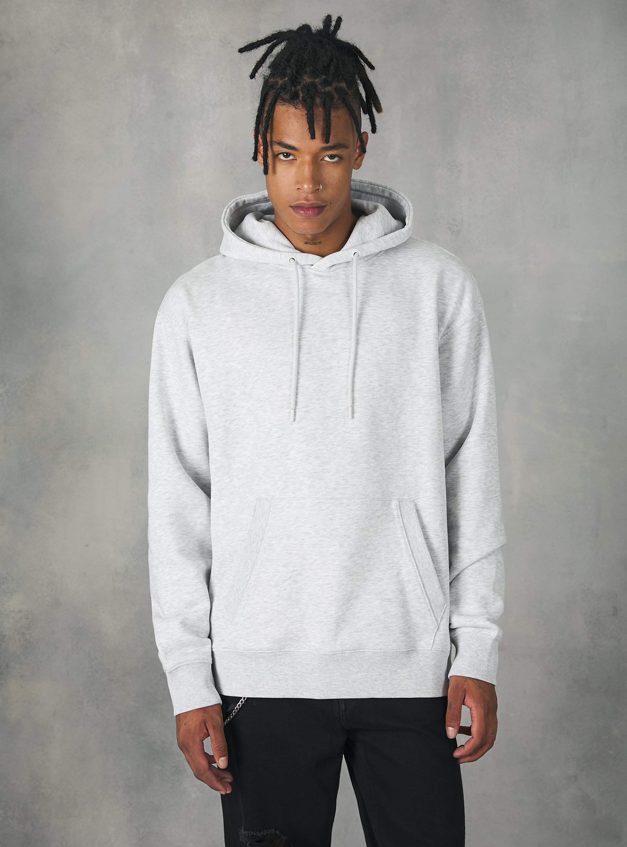 Sweat à capuche avec pochette, MGY3 GREY MEL LIGHT