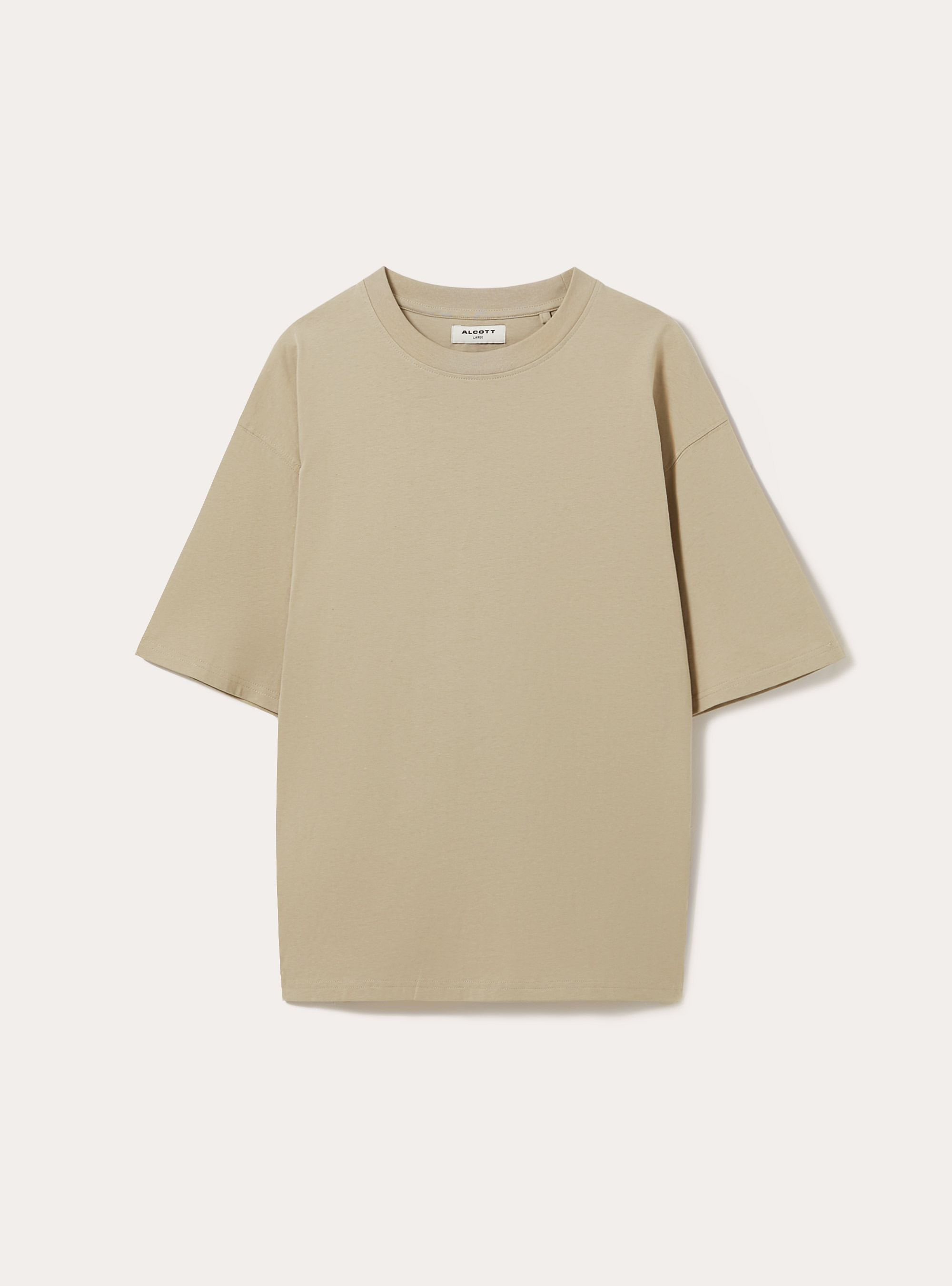 Boxy fit cotton T-shirt, BG2 BEIGE MEDIUM