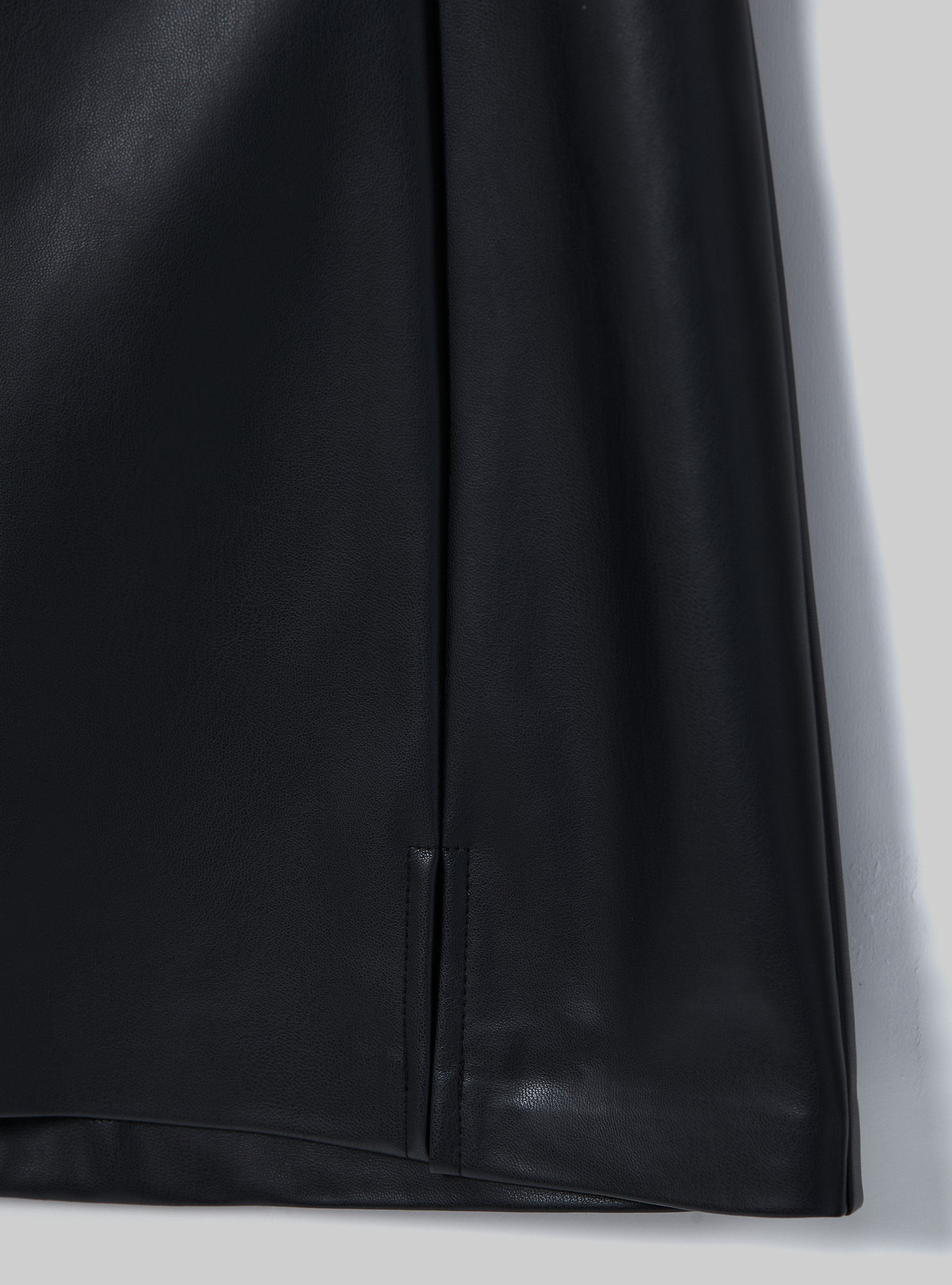 Leather-effect mini skirt, BK1 BLACK