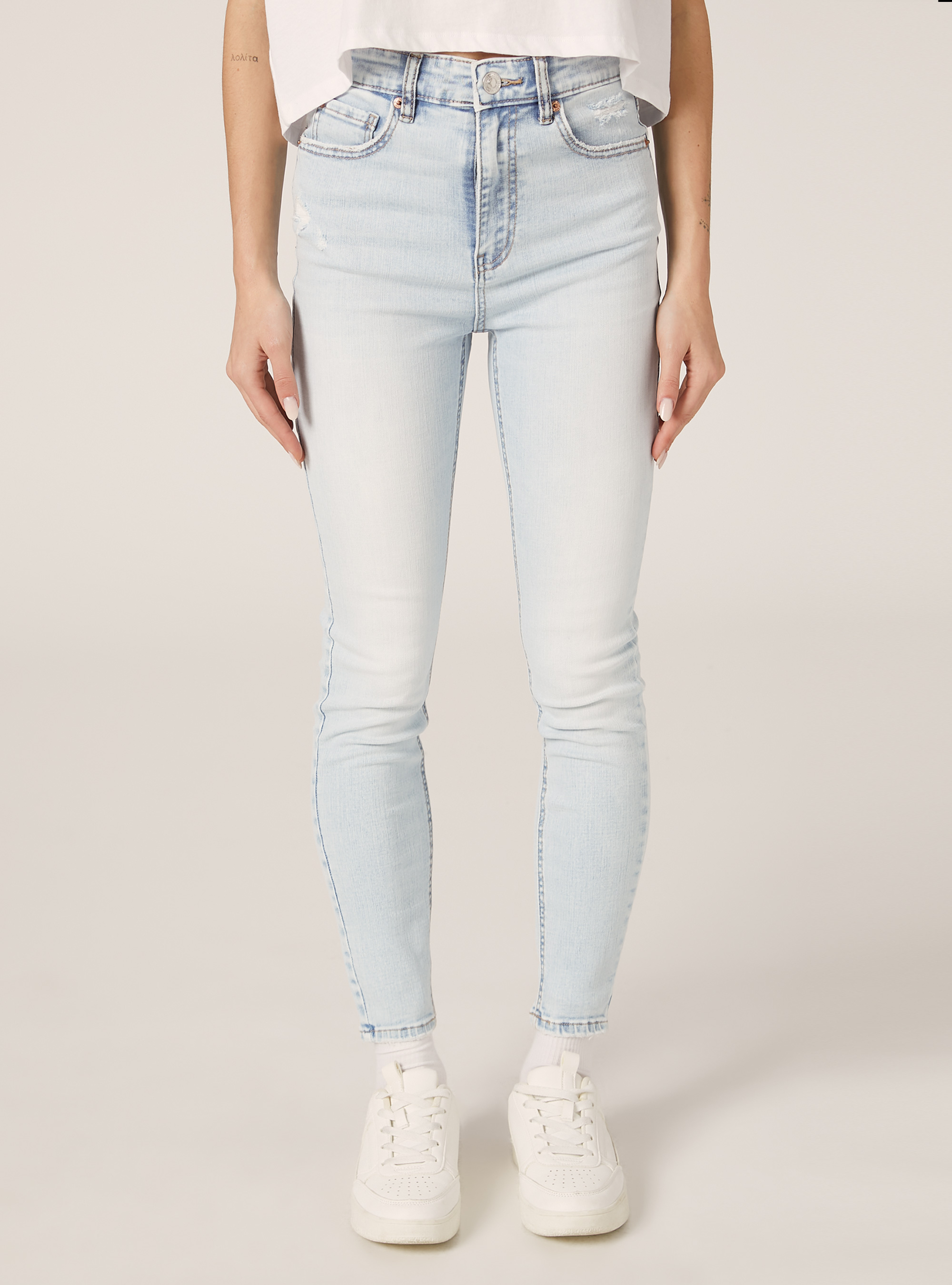 Vaqueros pitillo de cintura muy alta, D007 LIGHT AZURE