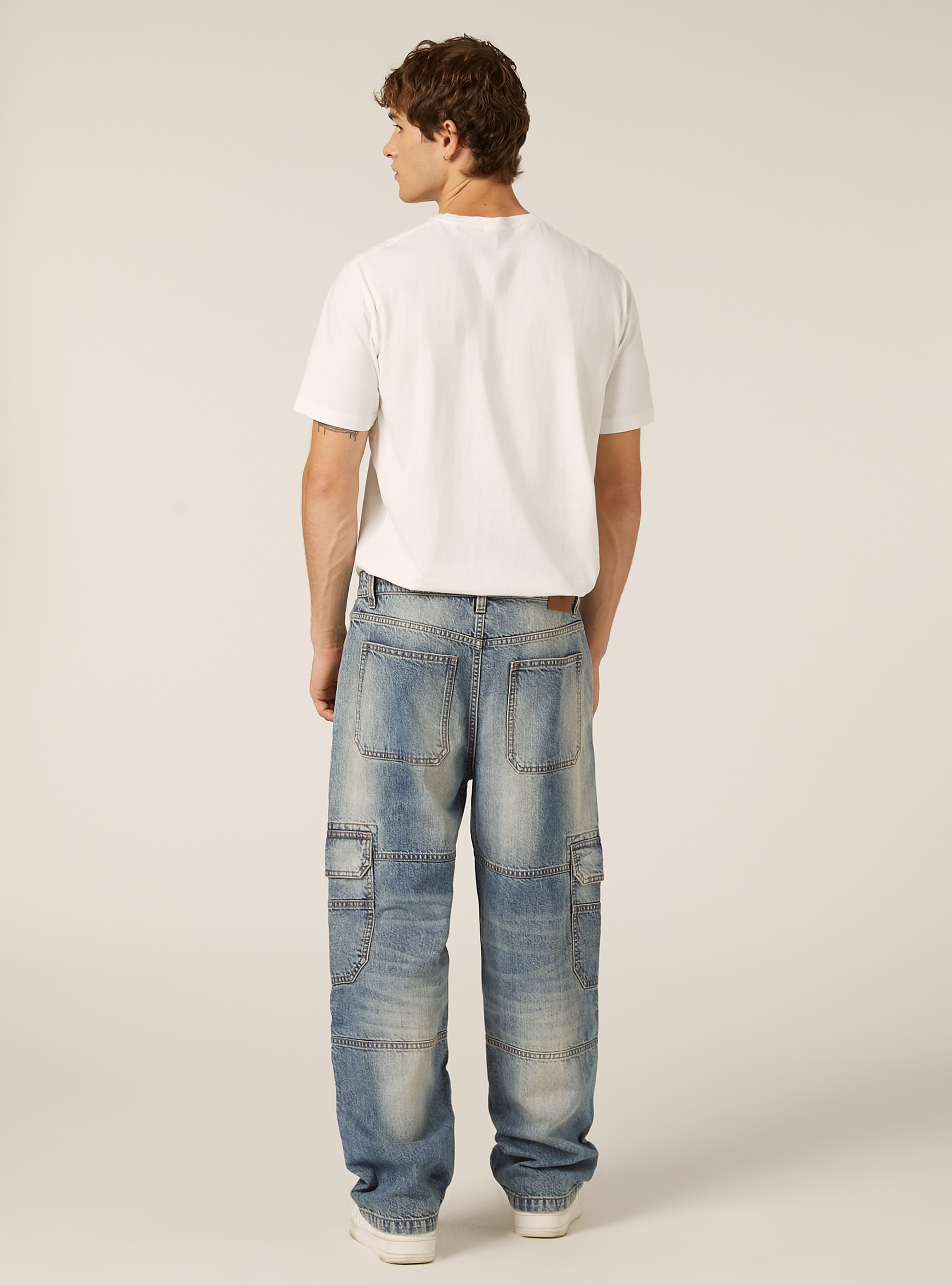 Cargo jeans, D003 MEDIUM BLUE