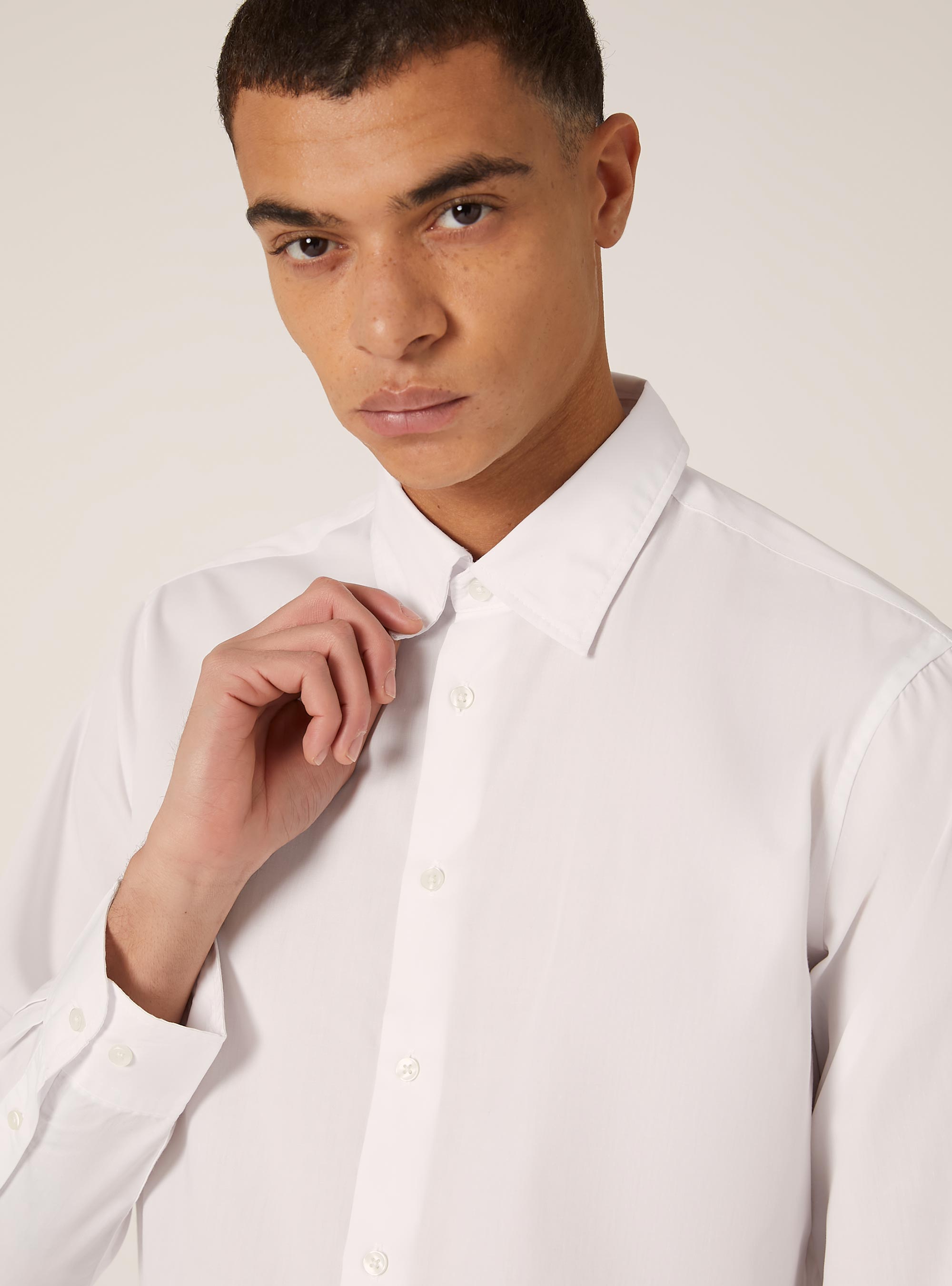 Chemise à manches longues unie, WH1 OFF WHITE