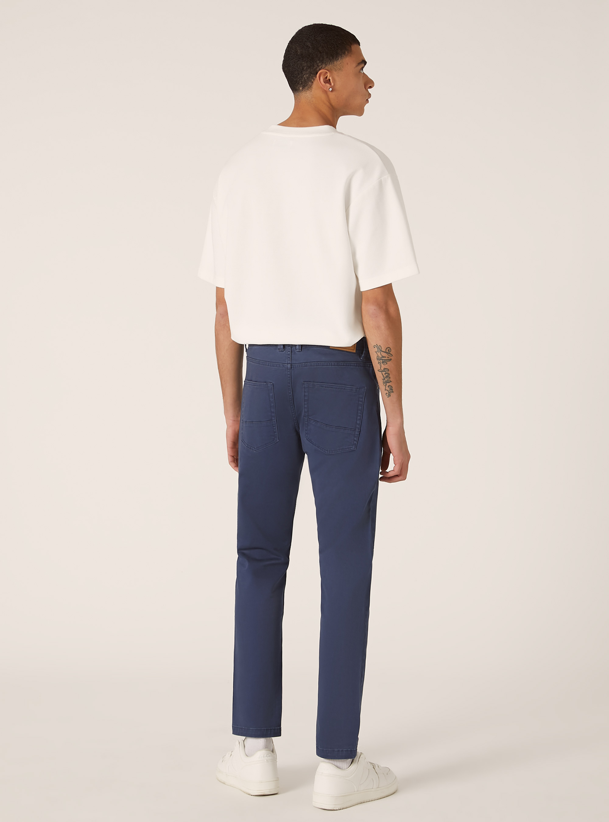 Skinny fit cotton trousers, BL2 BLUE MEDIUM