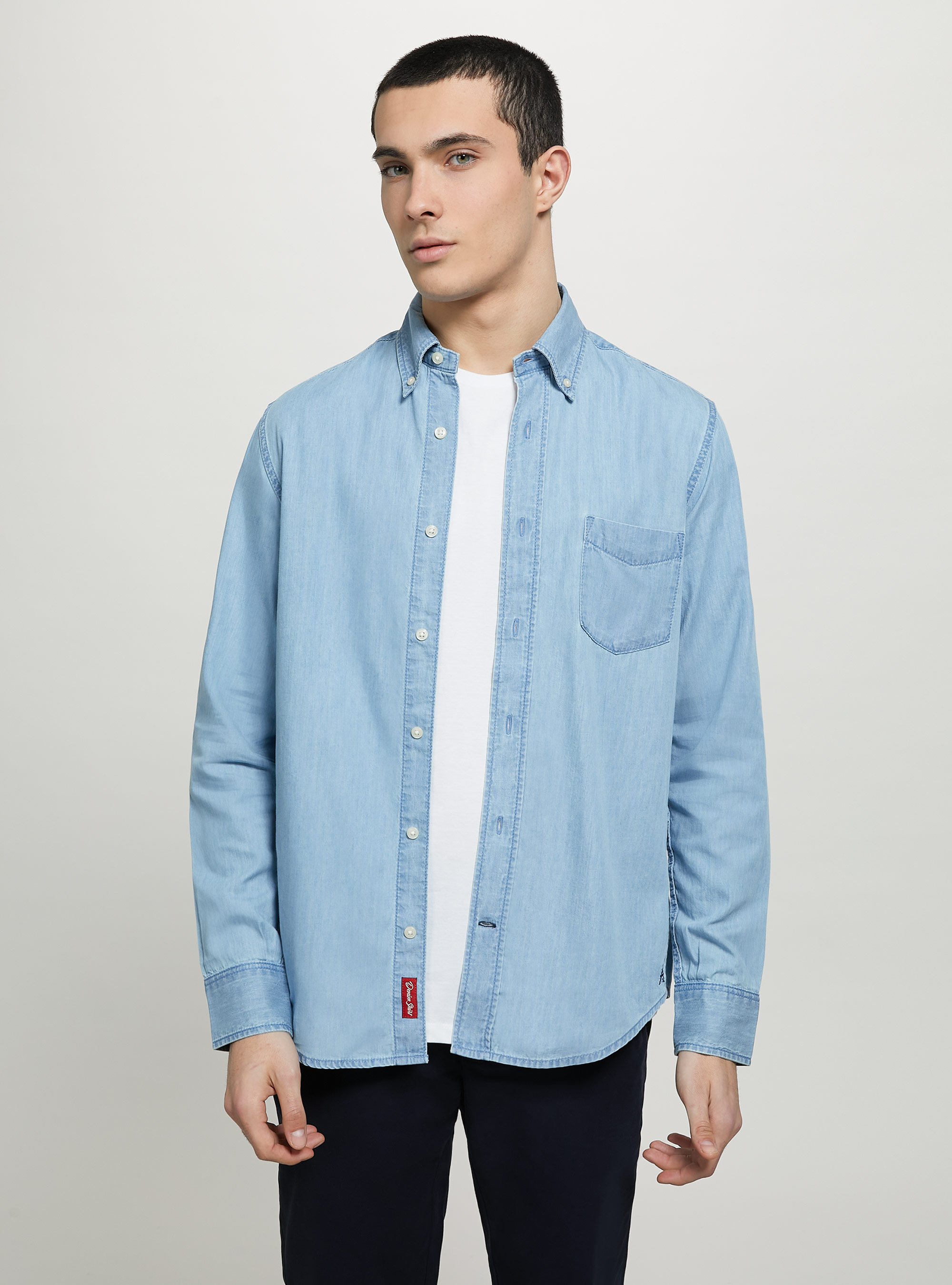 Camicia in denim, D006 AZURE