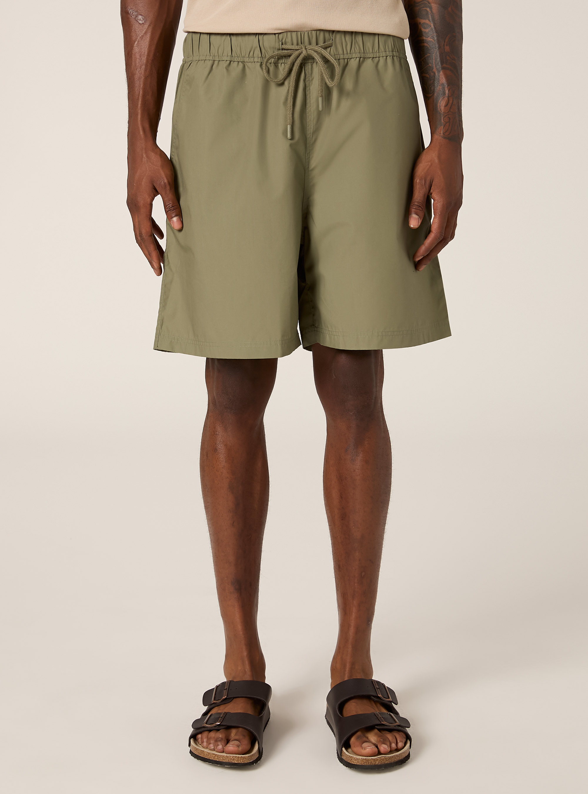 Bermudashorts aus Popeline mit kastigem Schnitt, KY2 KAKY MEDIUM