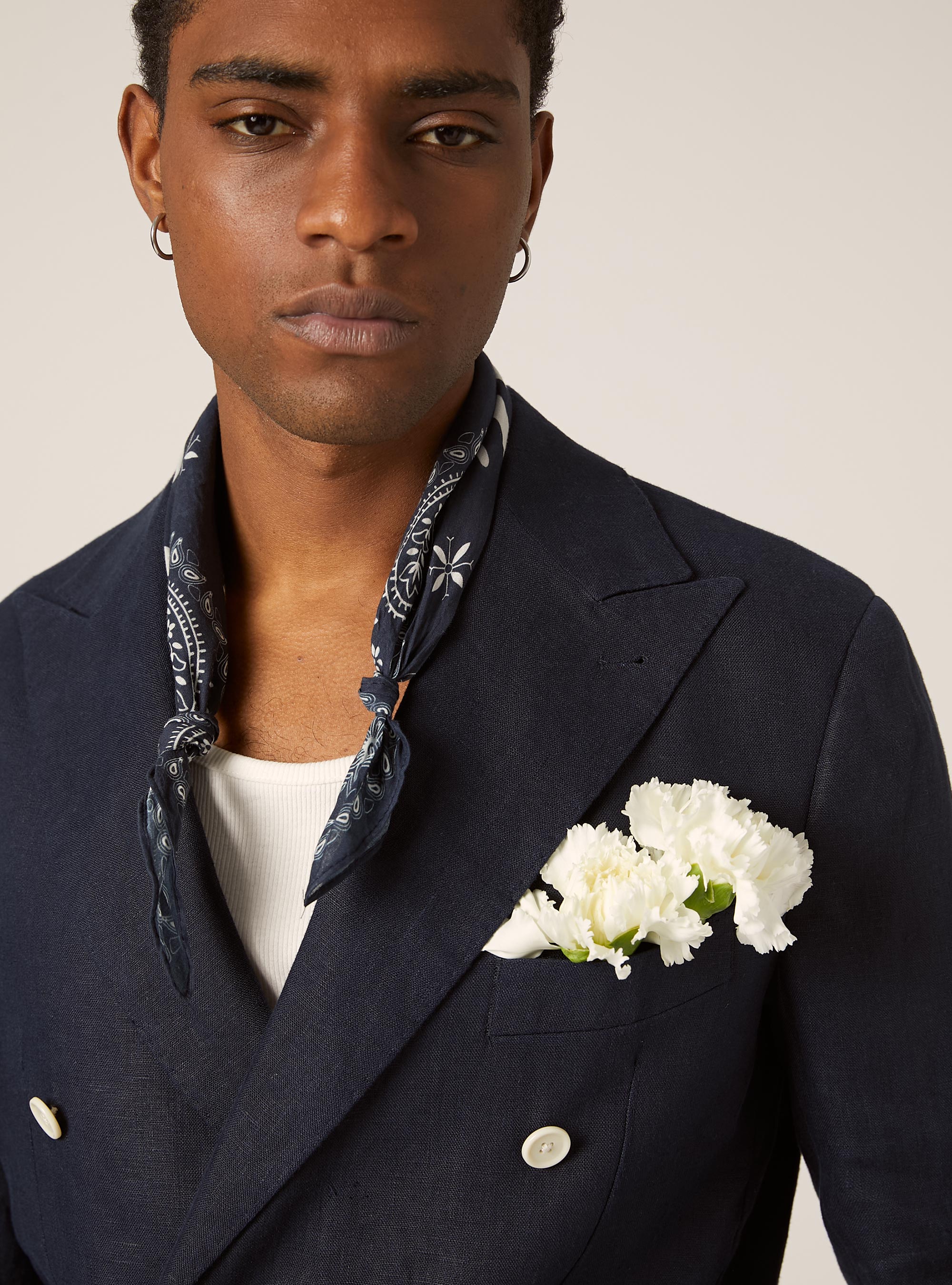 Veste en lin pur &agrave; double boutonnage, NA1 NAVY DARK