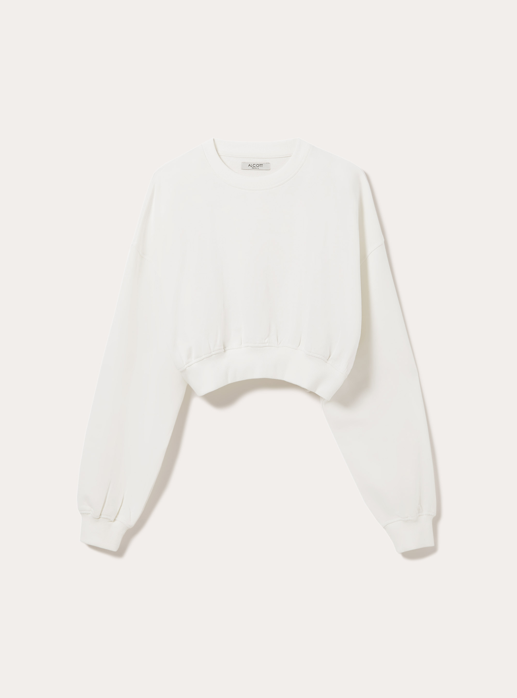 Felpa girocollo cropped, WH1 OFF WHITE