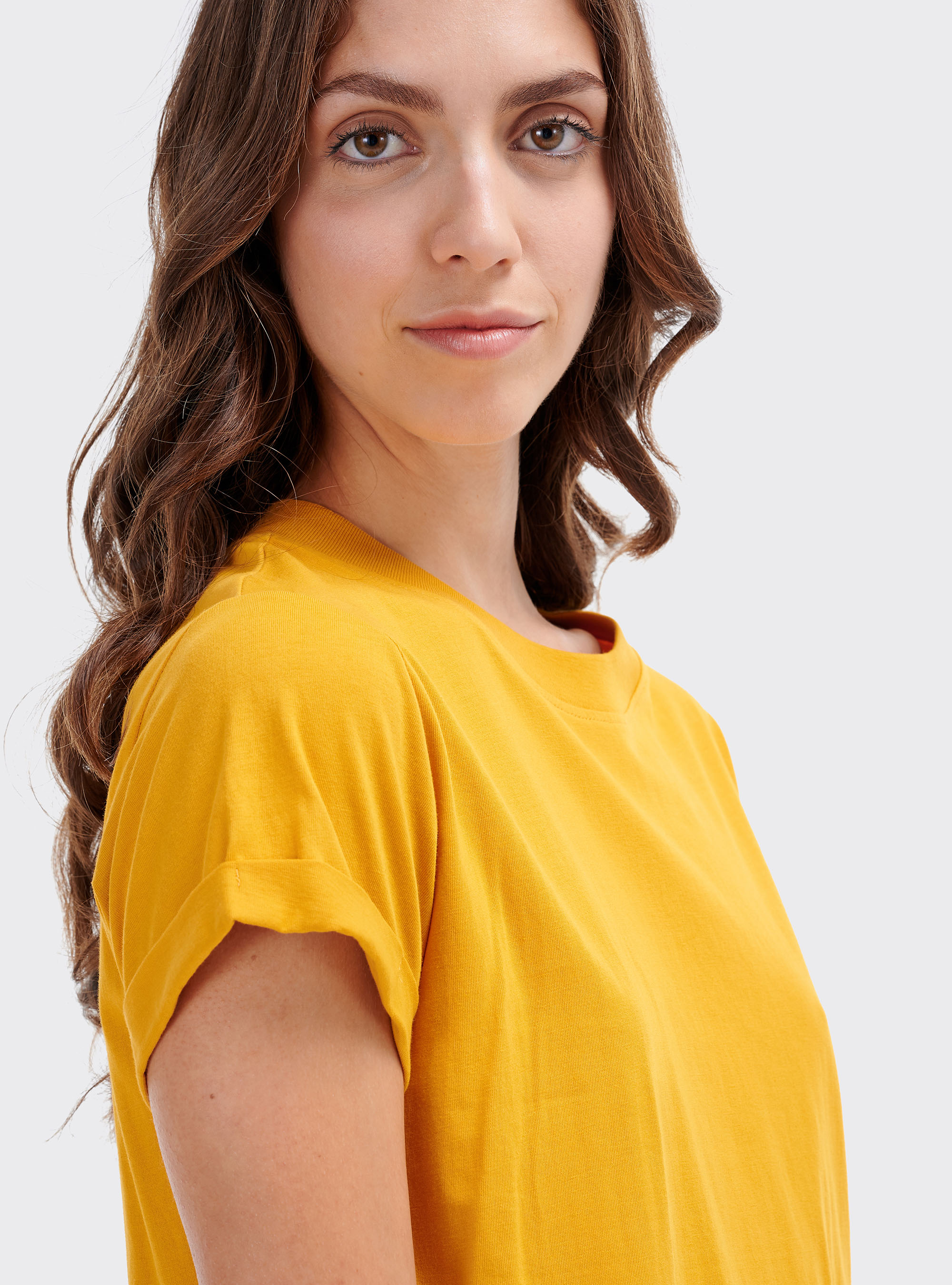 WOOL PRINCE OF WALES  TROUSERS WITH DOUBLE PLEATS, C719 SENAPE