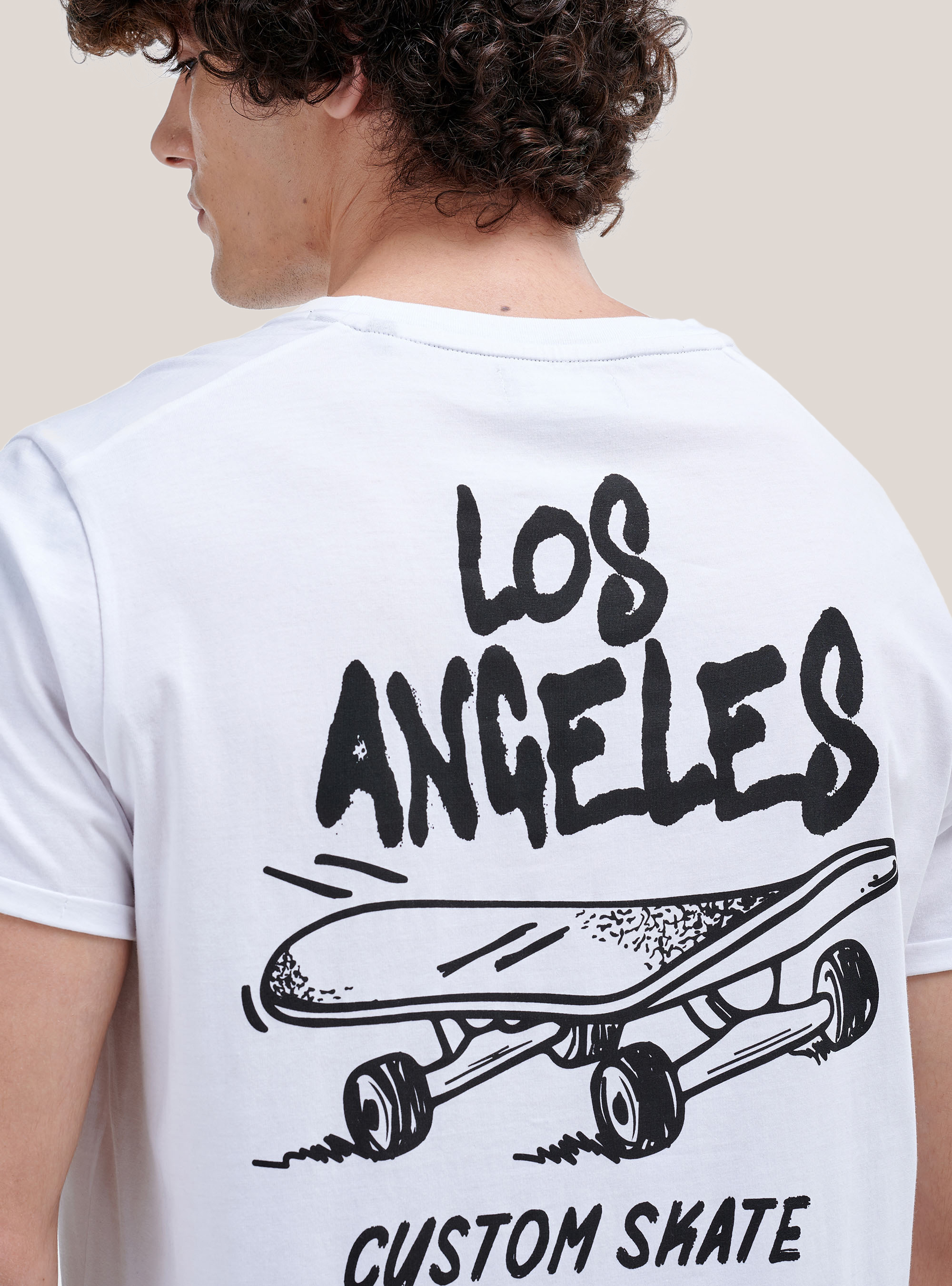 T-shirt with city print, WHITE