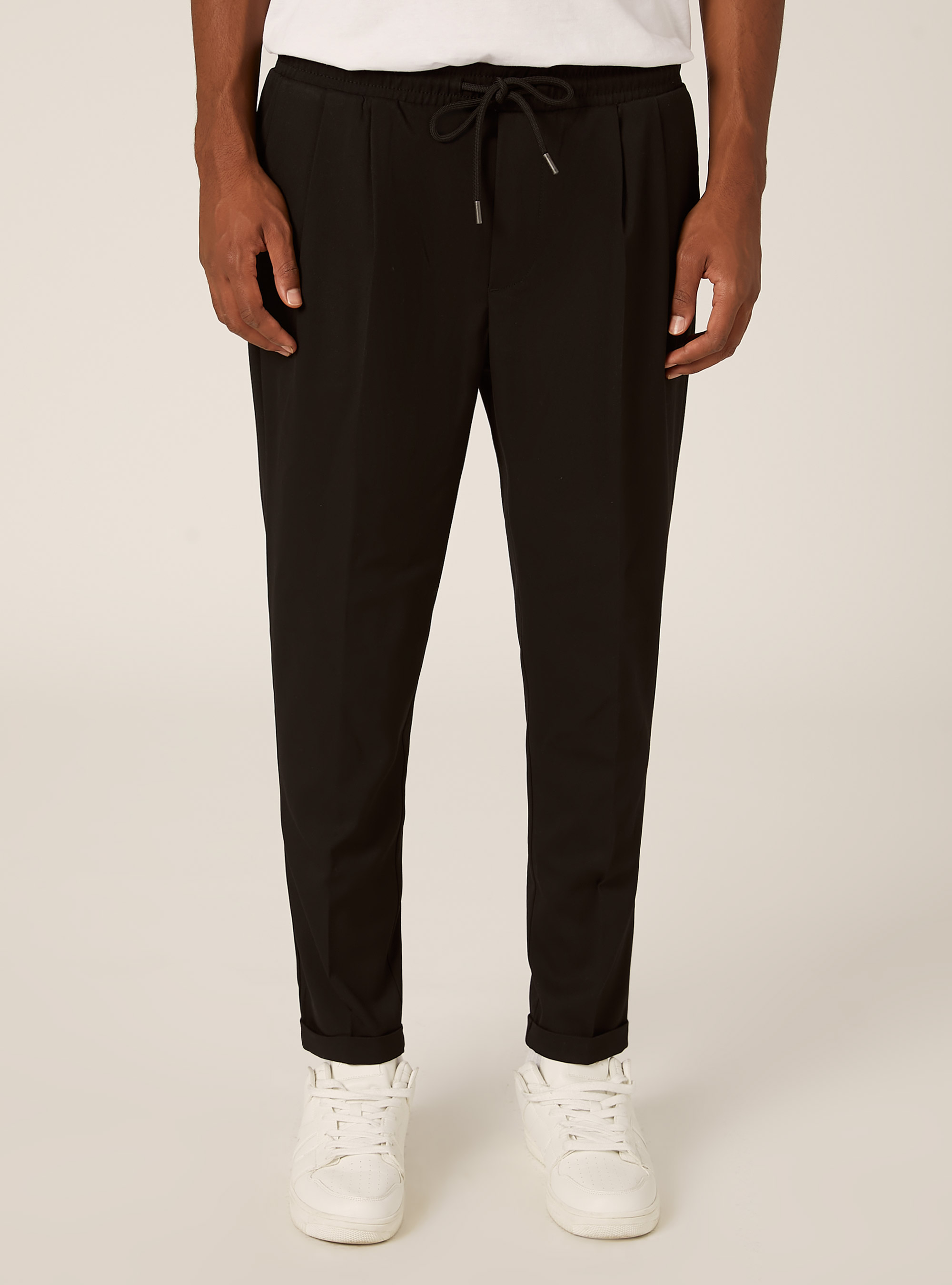 Twill jogger pants, BK1 BLACK