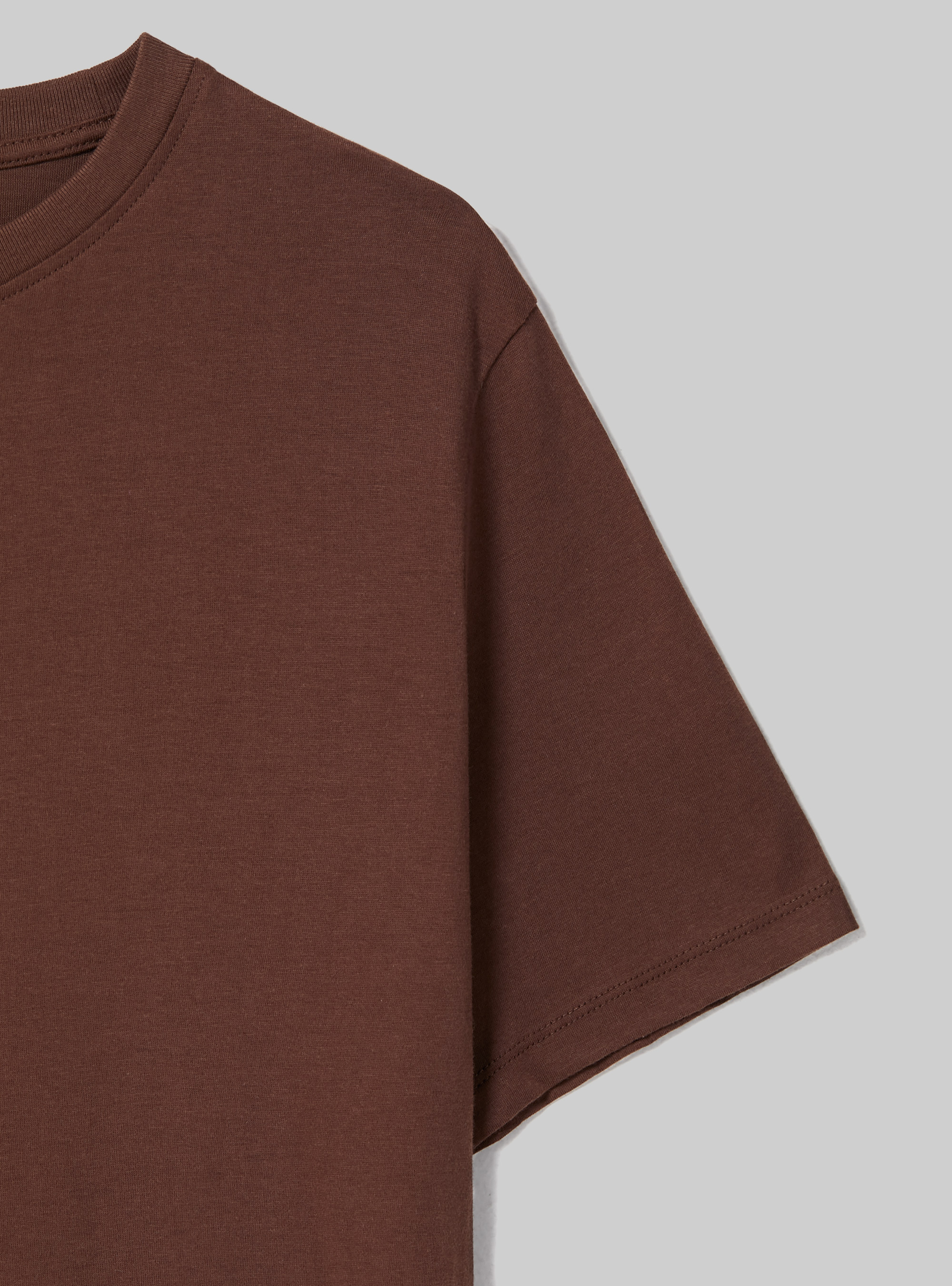 Camiseta de algod&oacute;n con cuello redondo, BR1 BROWN DARK