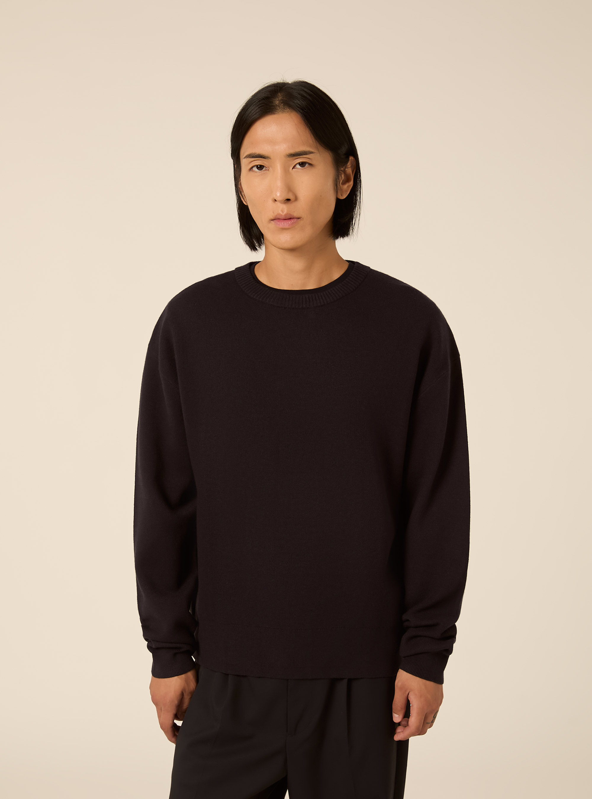 Pullover boxy fit morbido, NAVY SCURO