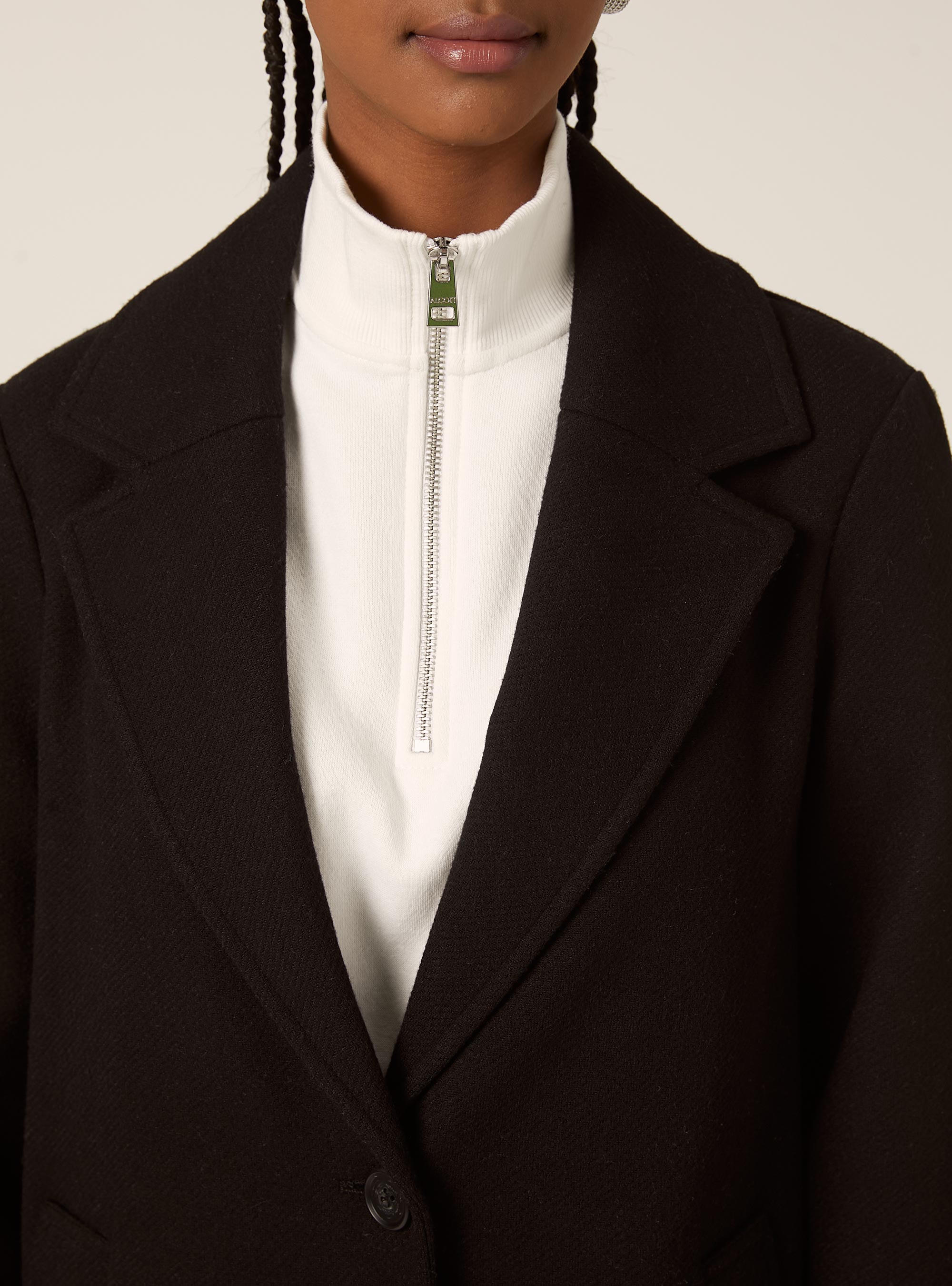 Cappotto midi monopetto, BK1 BLACK