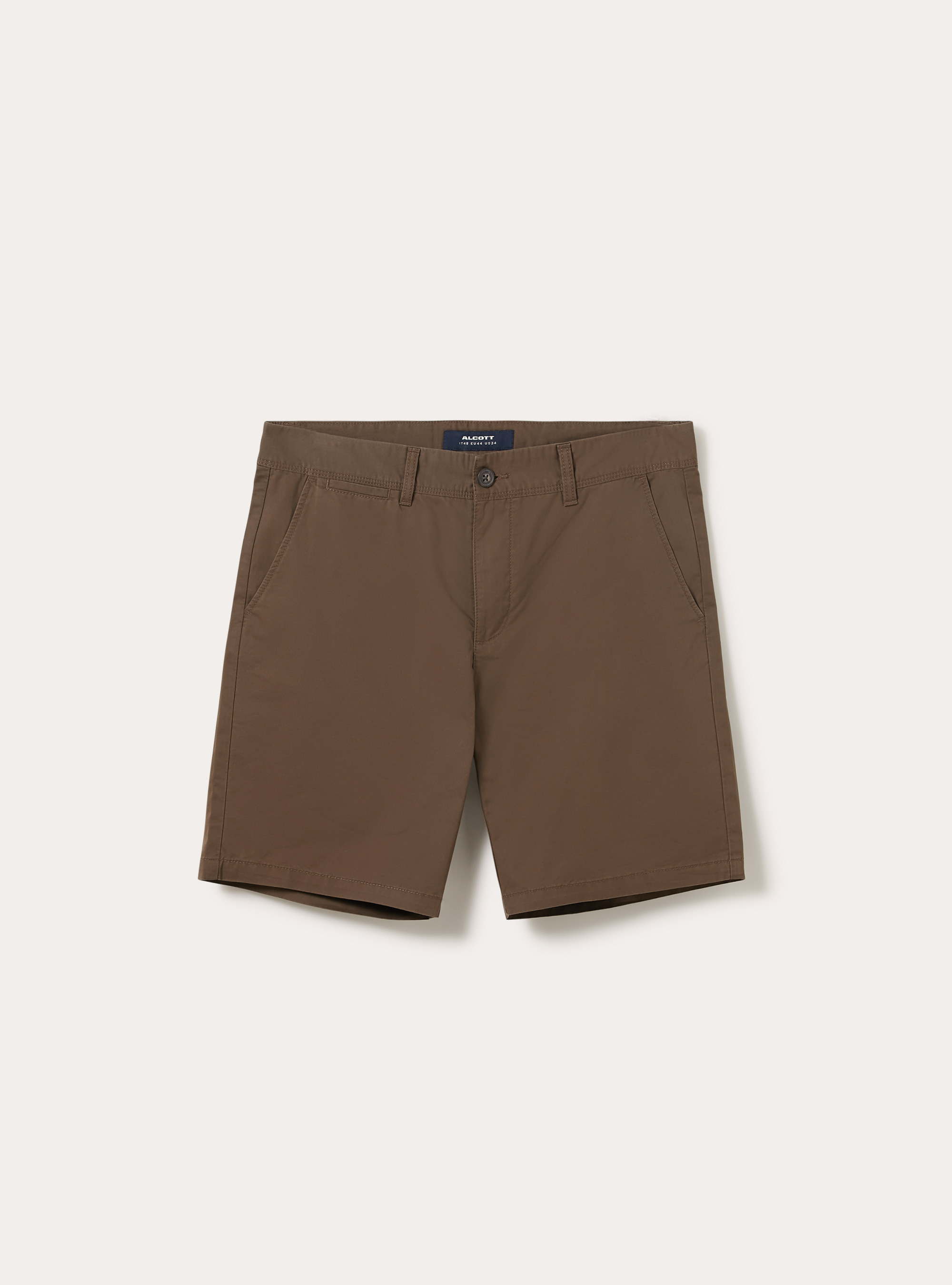 Bermuda in twill in tinta unita, MARRONE SCURO