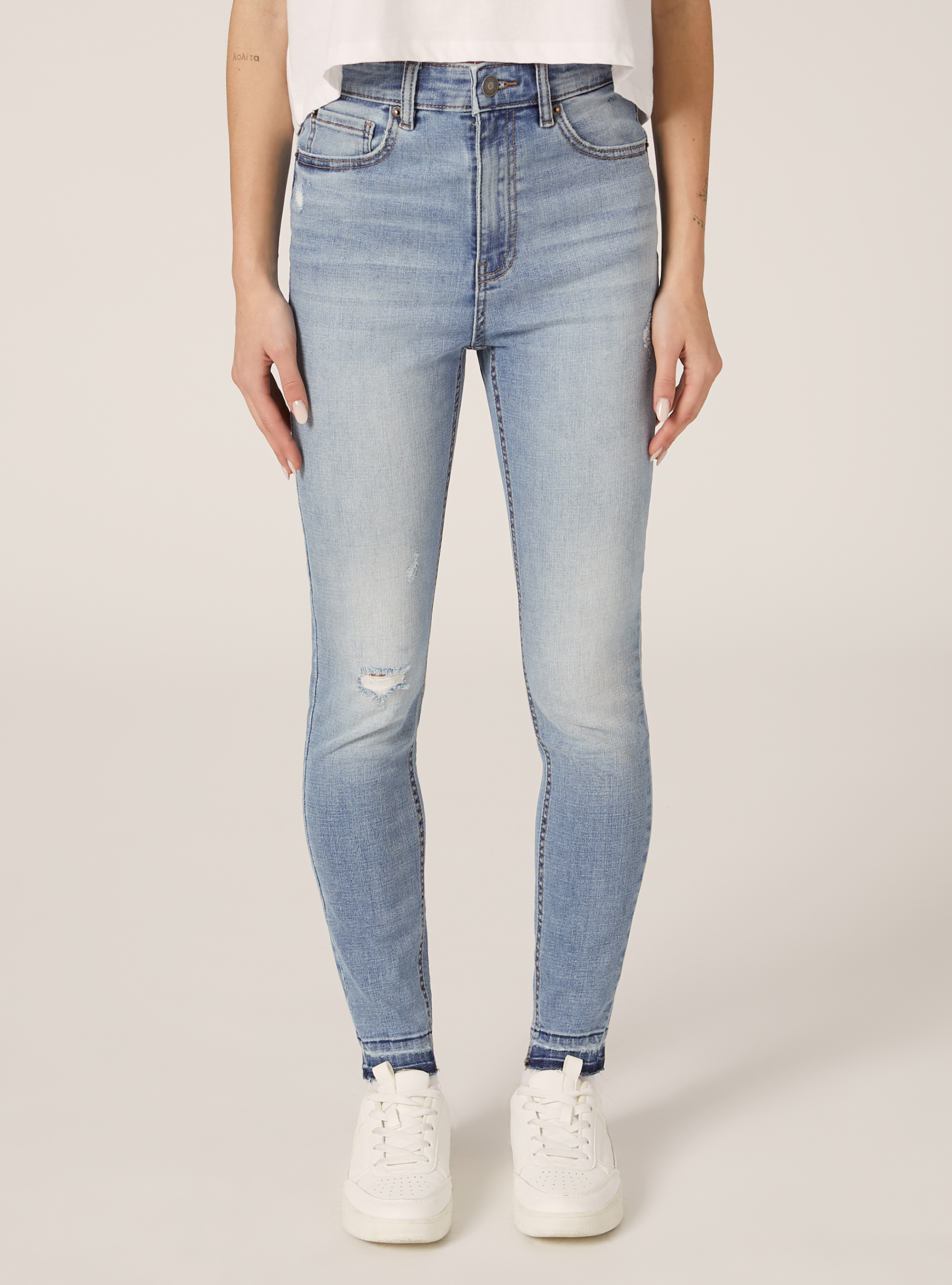 Vaqueros pitillo de cintura muy alta, D006 AZURE