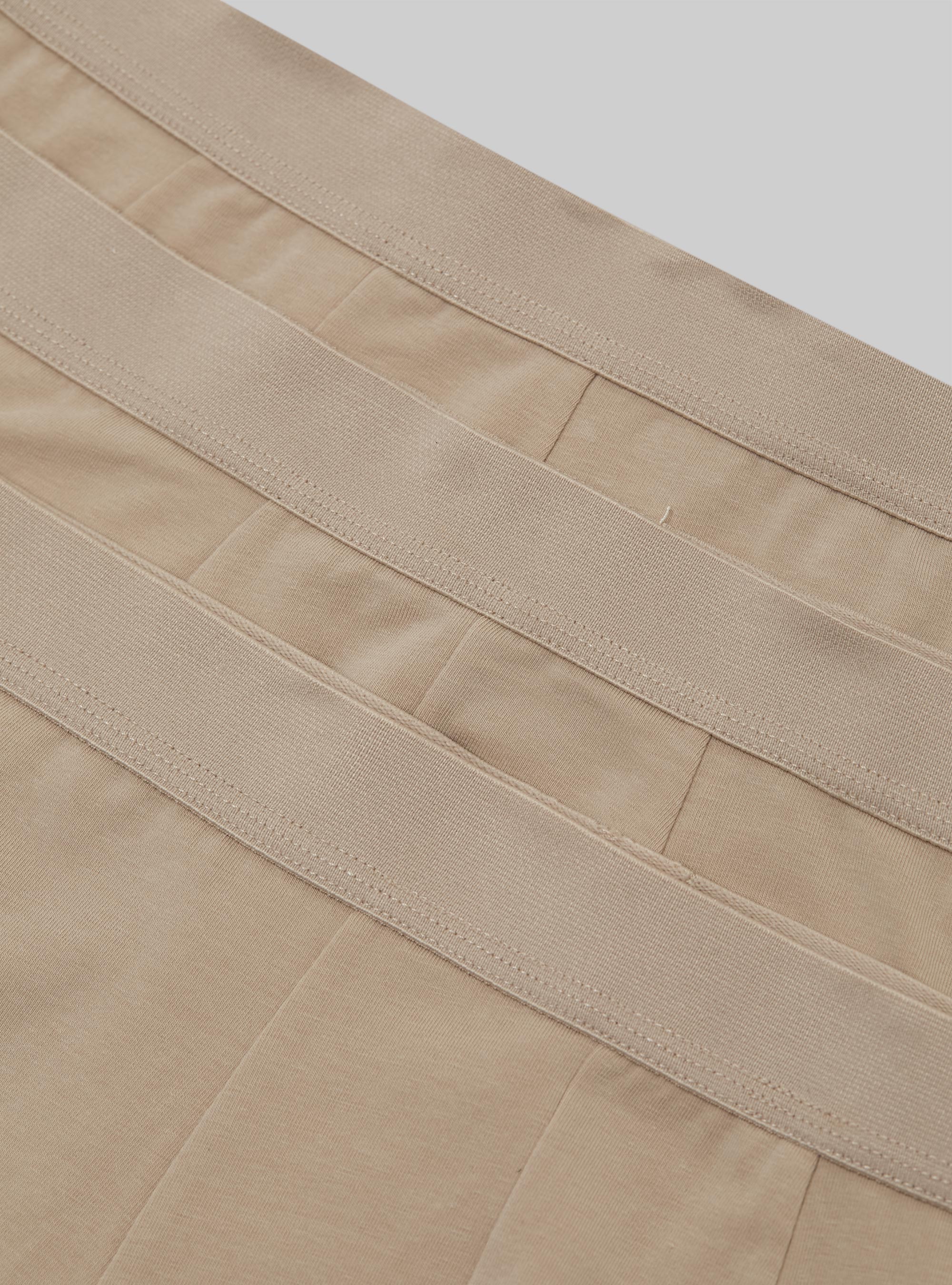 Set of 3 stretch cotton boxer shorts, BG2 BEIGE MEDIUM