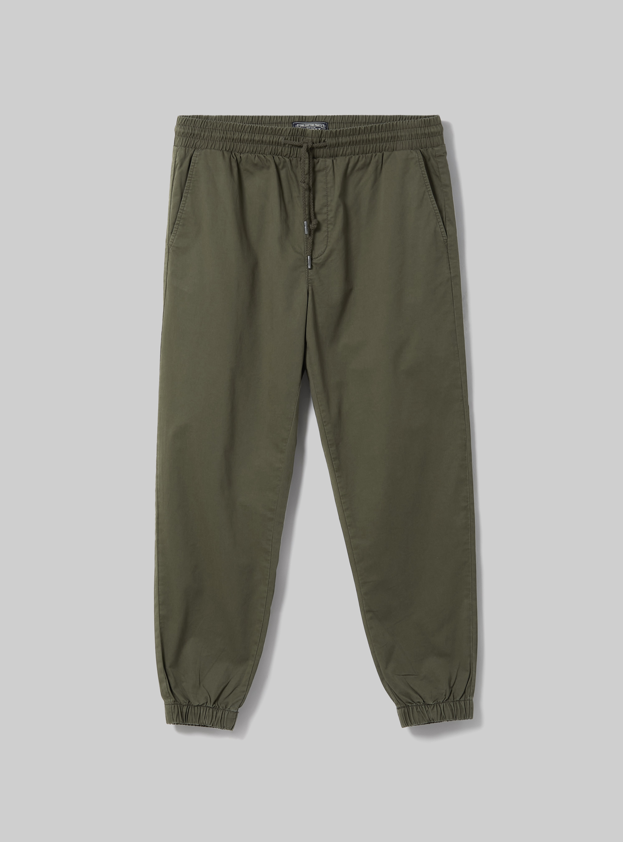 Pantaloni chinos in twill con elastico, KY2 KAKY MEDIUM