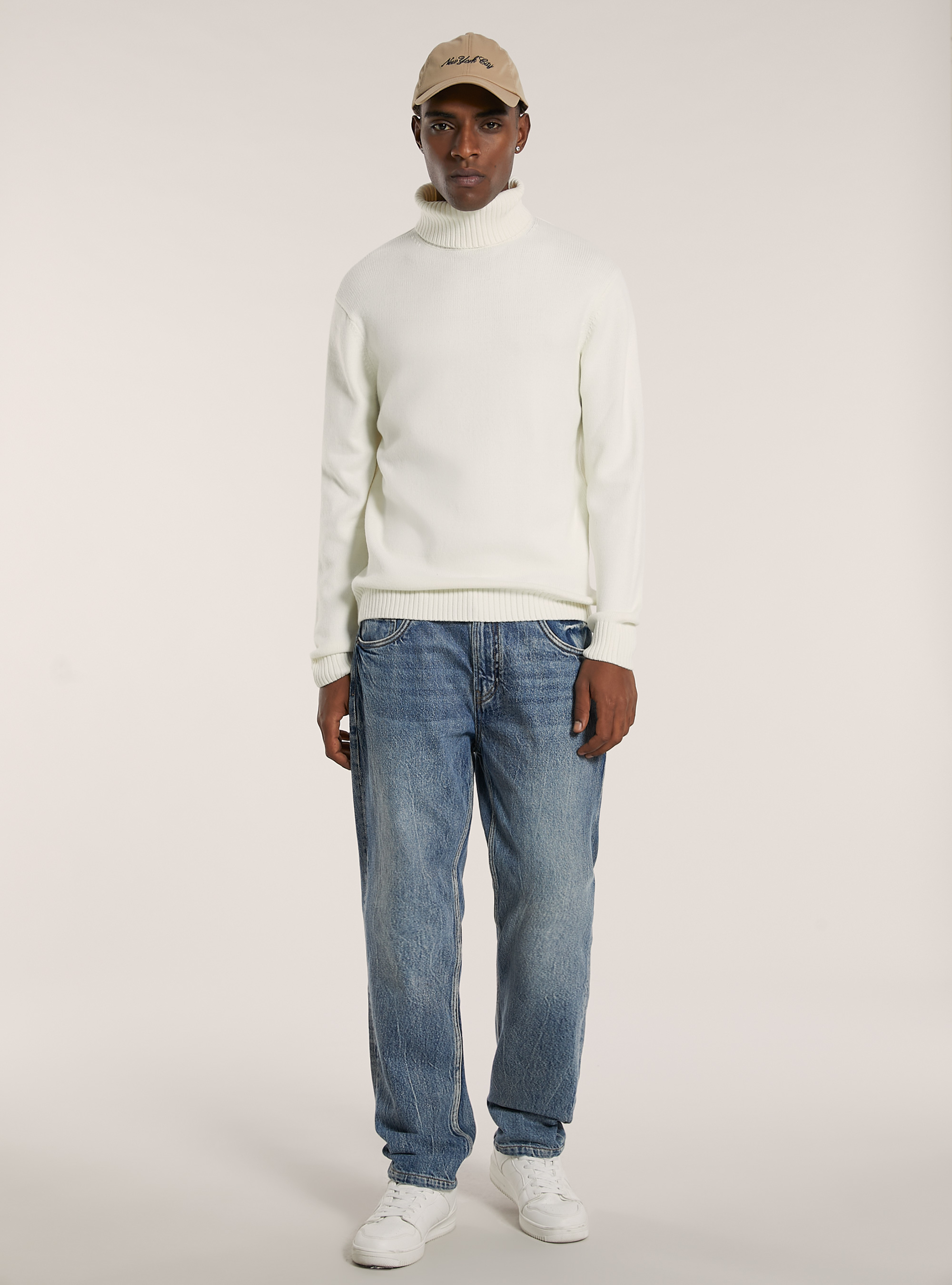 Maglione collo alto, WH2 WHITE