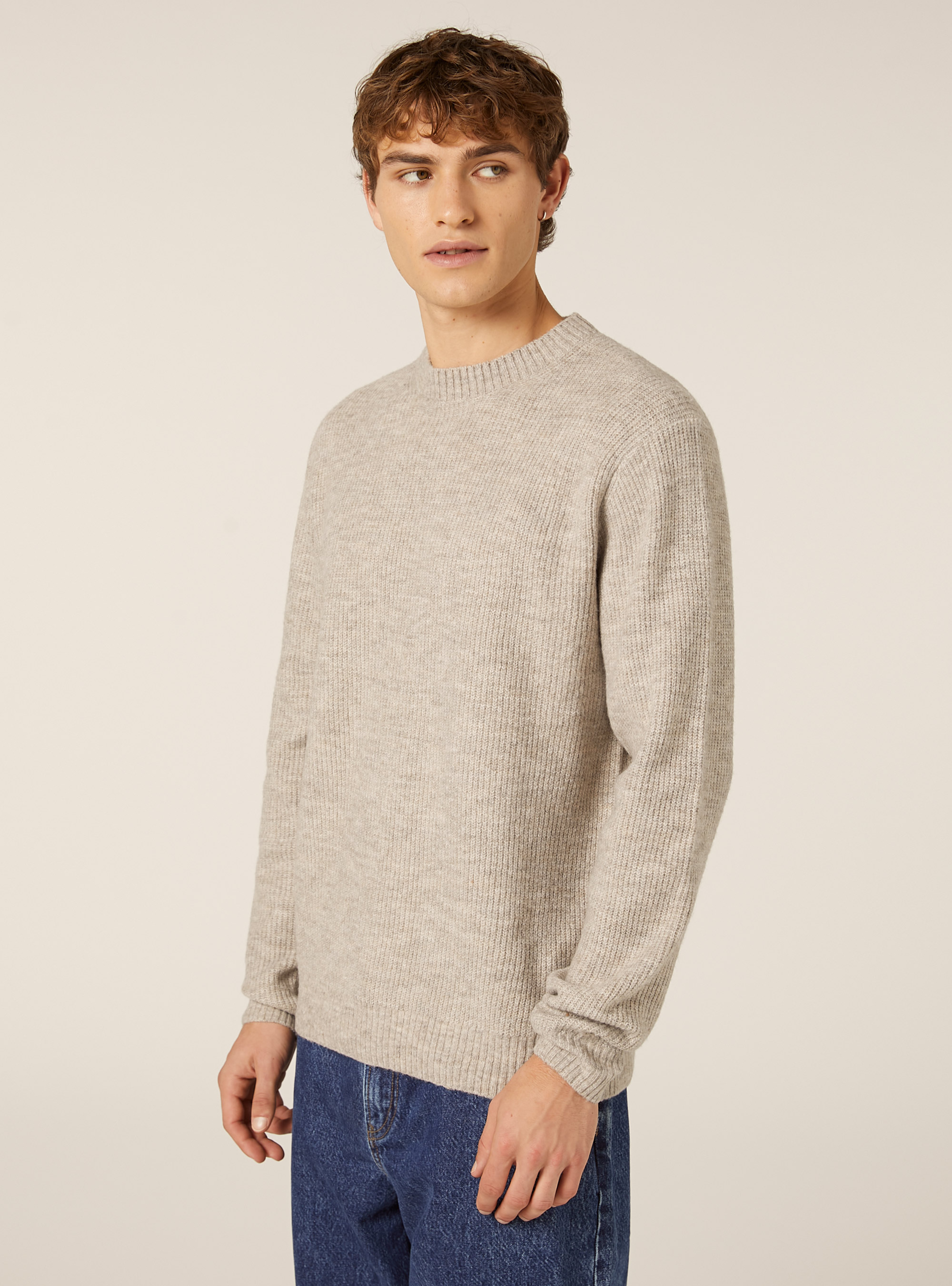 Pull-over doux à cotes, BG2 BEIGE MEDIUM