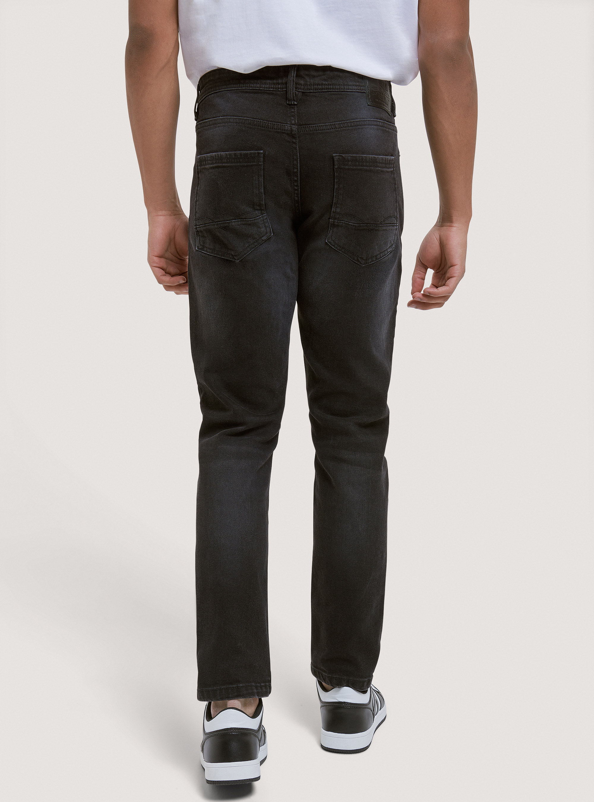 Slim Fit Baumwolljeans, C109 BLACK