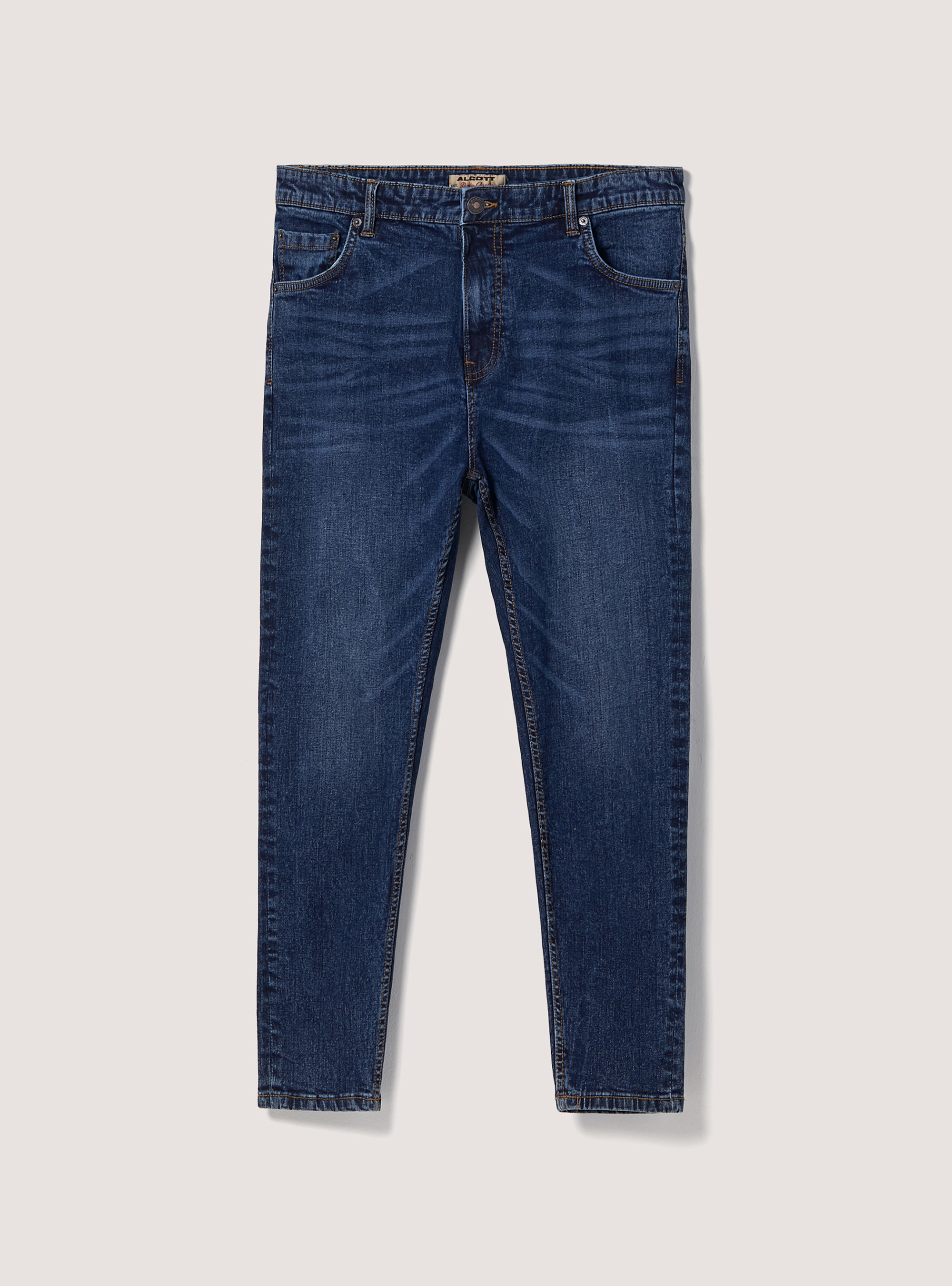 Stretch denim carrot fit jeans, D003 MEDIUM BLUE