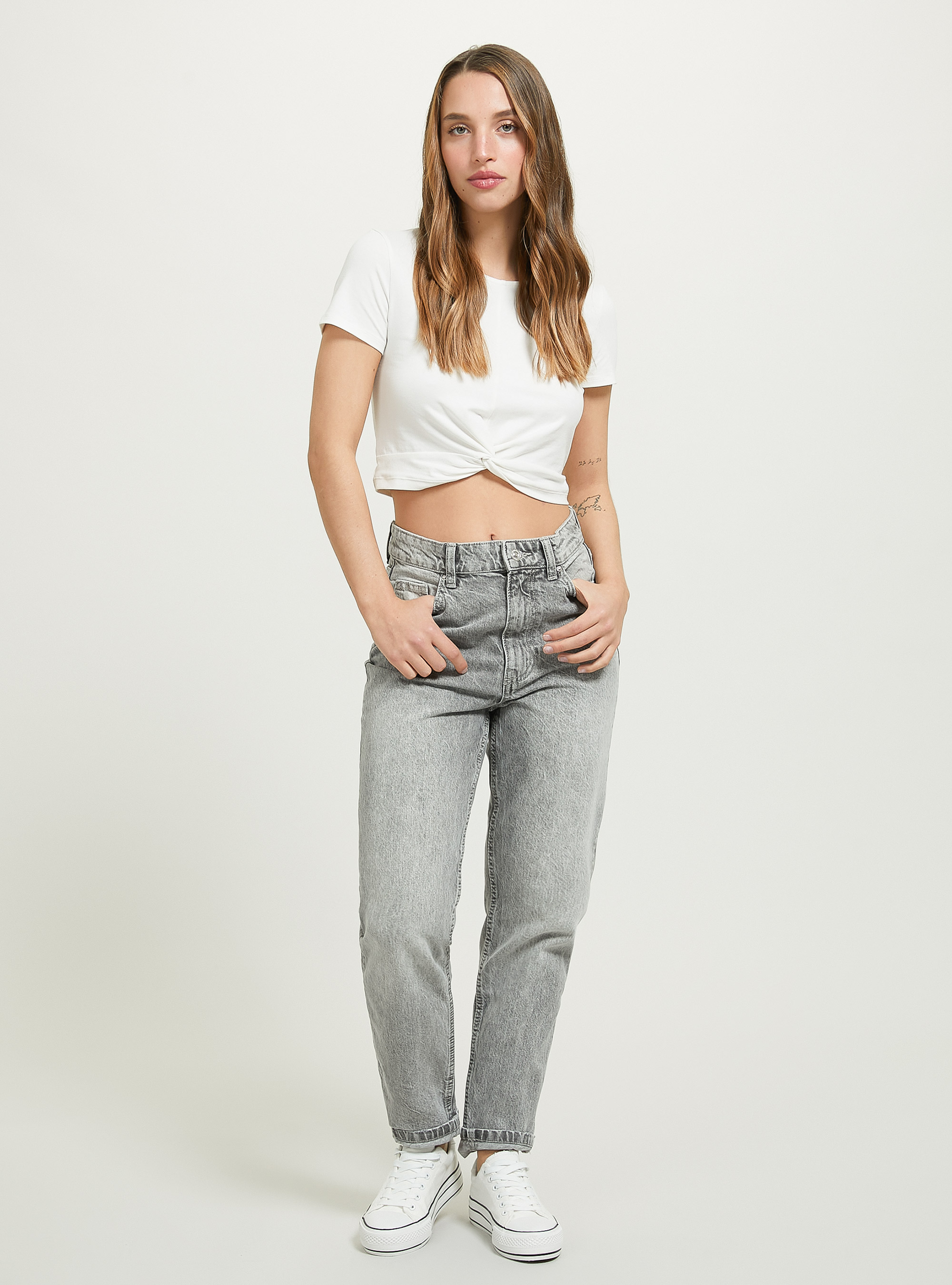 Jeans mom fit, D00G GREY