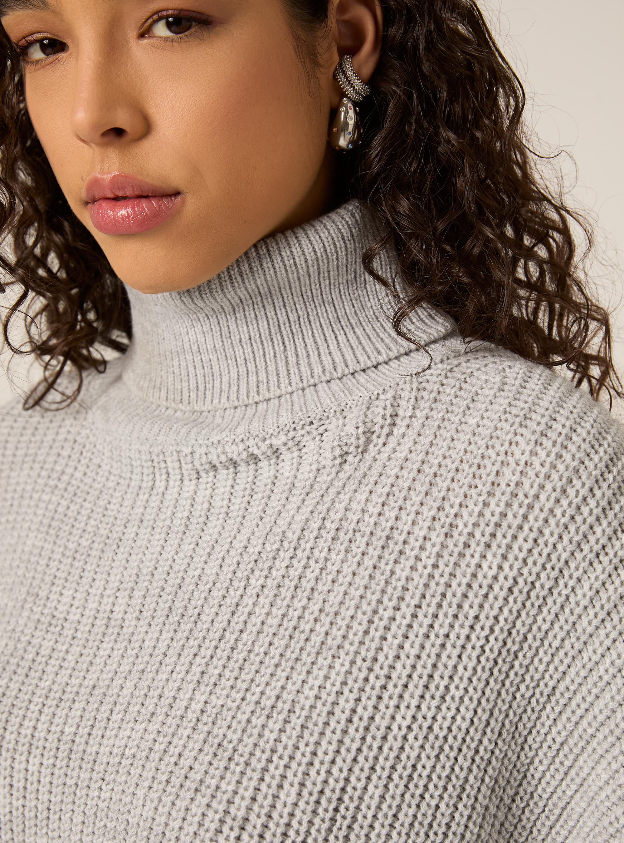 Maglia a collo alto, MGY2 GREY MEL MEDIUM