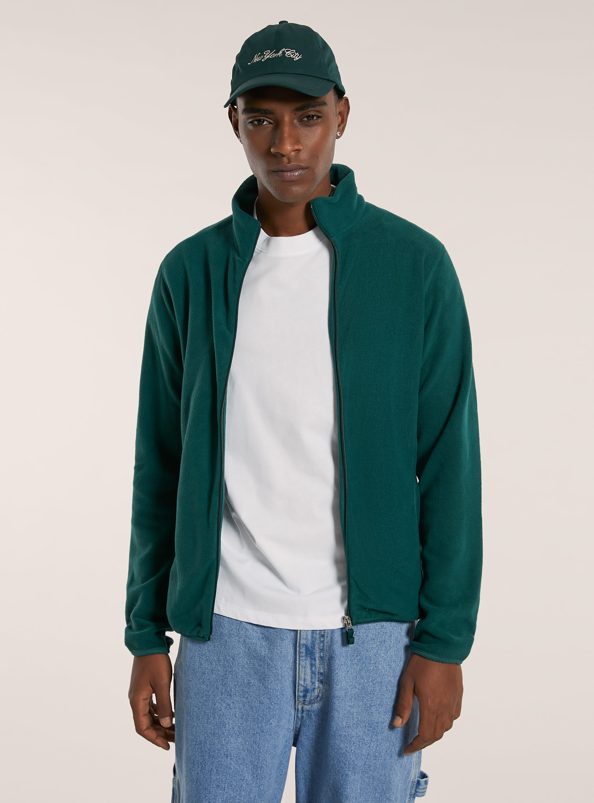 Cardigan polar fleece, GN1 GREEN DARK