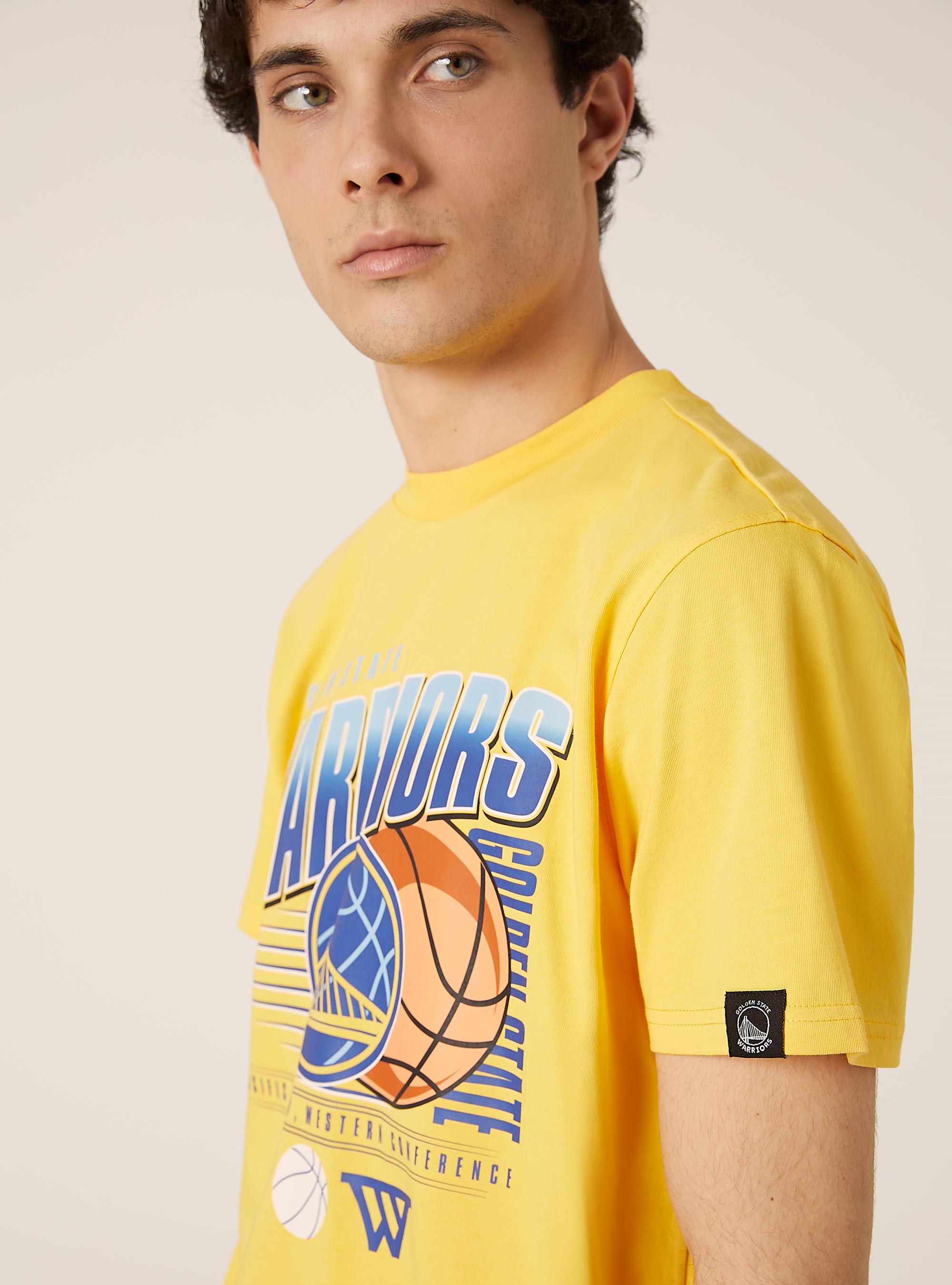 Baumwoll-T-Shirt mit NBA/Alcott-Aufdruck, YE2 YELLOW MEDIUM