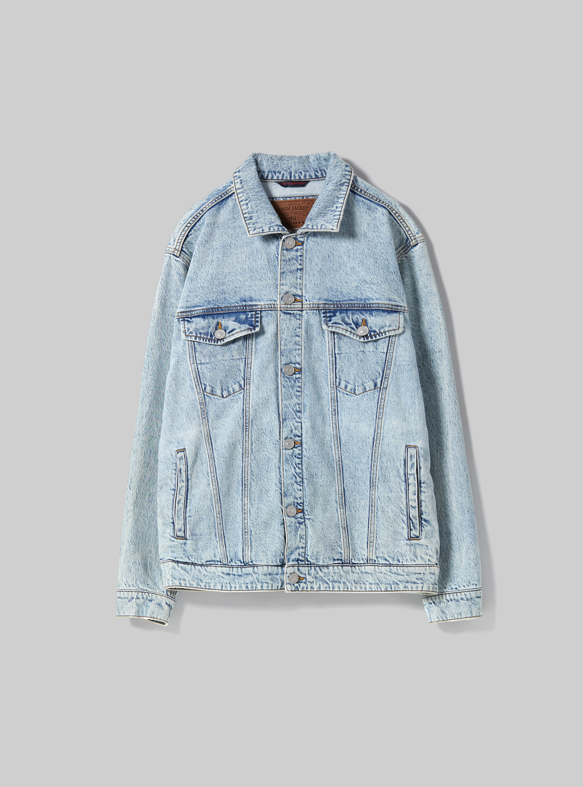 Chaqueta vaquera el&aacute;stica, AZUL