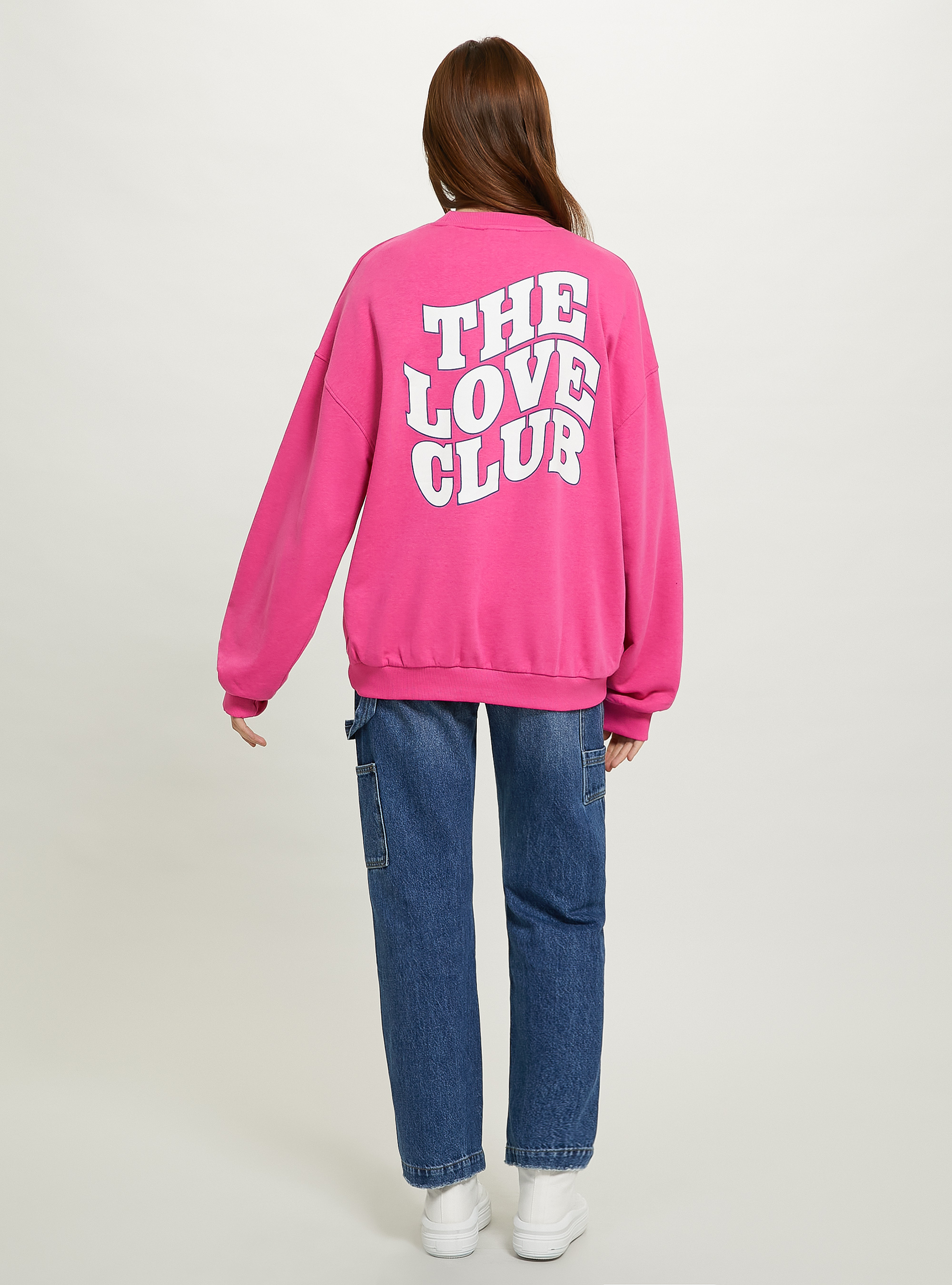 Oversize sweatshirt with print, FX2 FUXIA MEDIUM